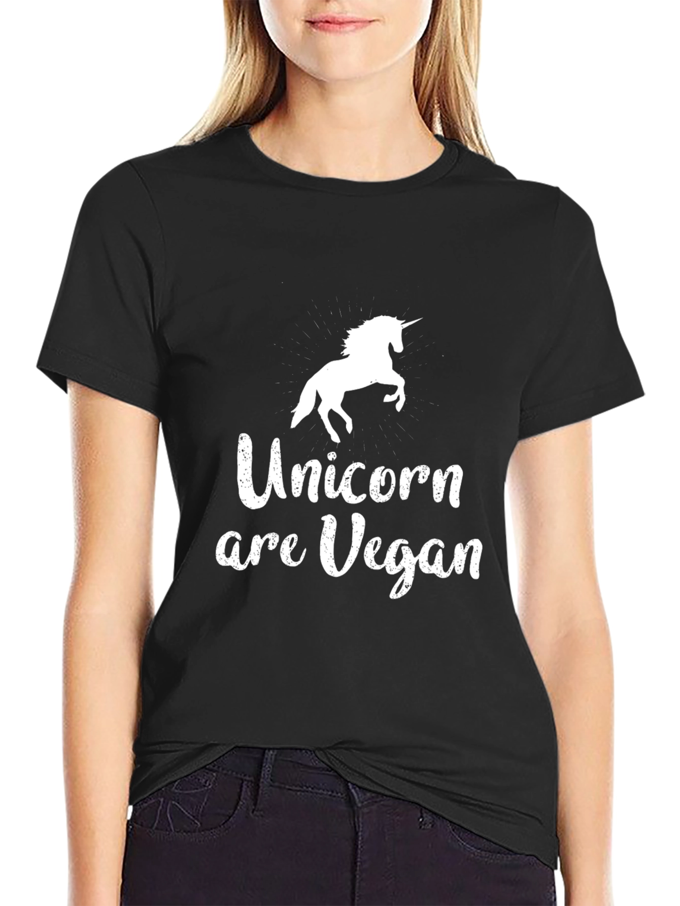 Unicorns Are Vegan Black T-Shirt
