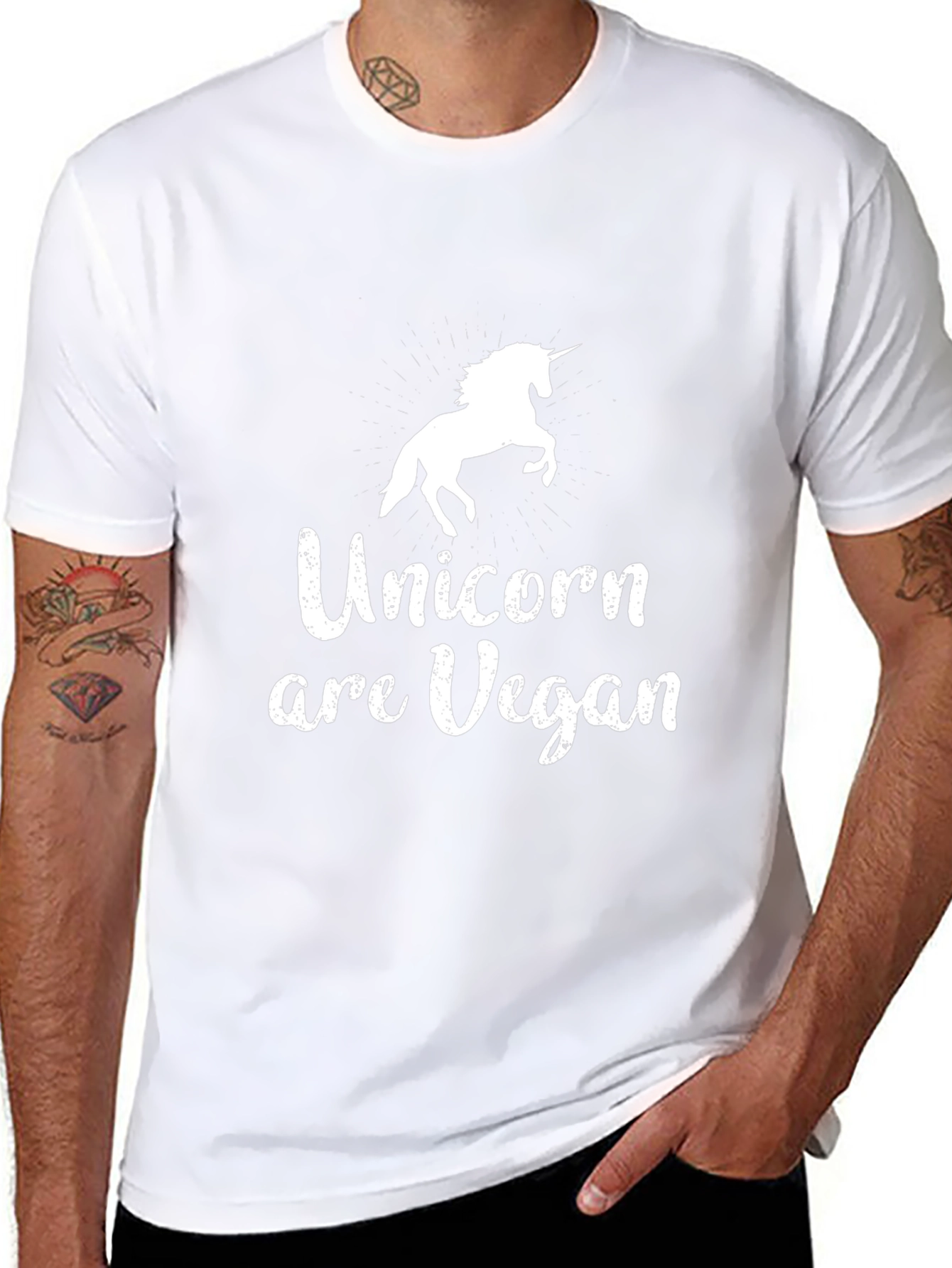 Unicorns Are Vegan Black T-Shirt