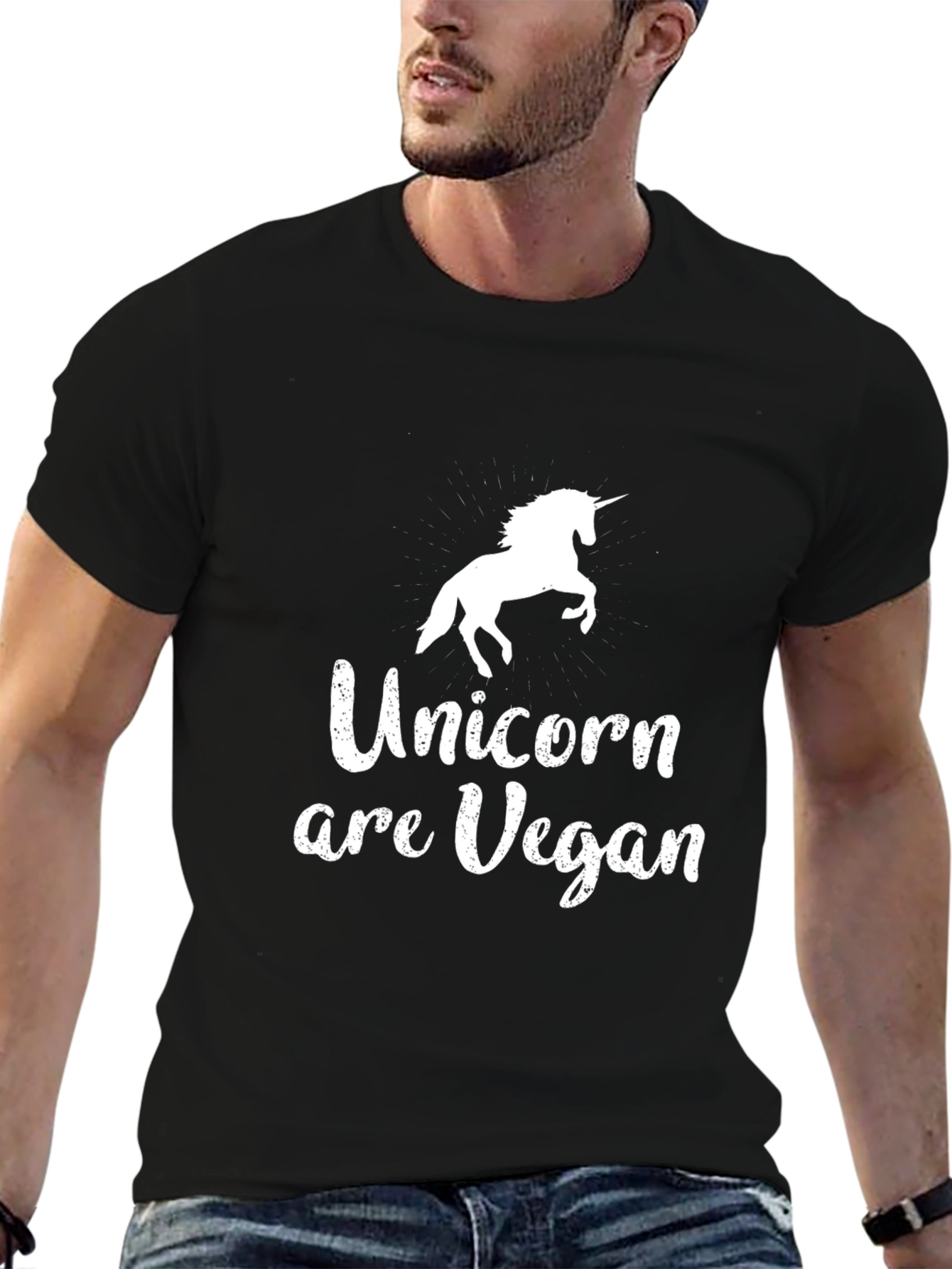 Unicorns Are Vegan Black T-Shirt