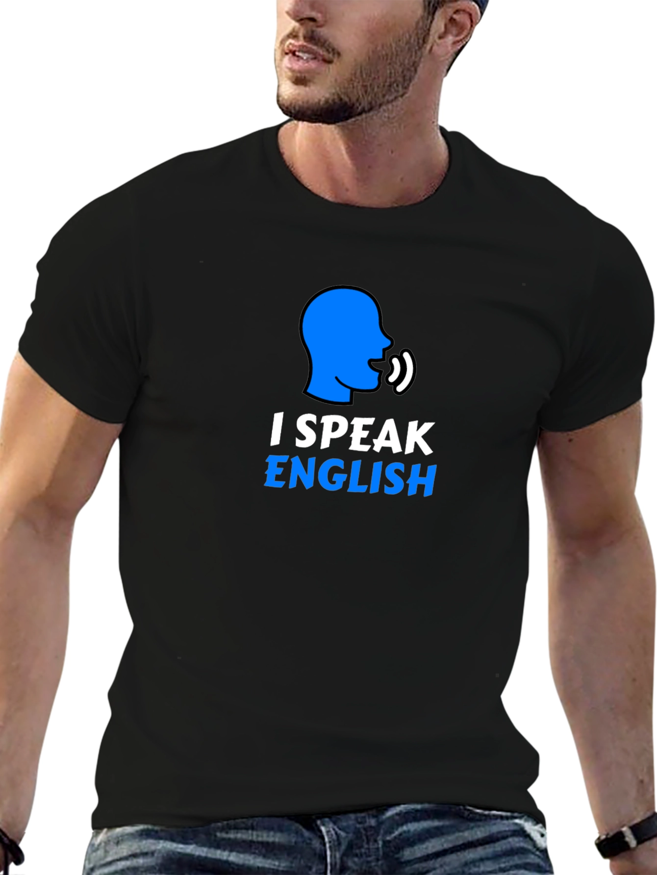 I Speak English Graphic T-Shirt - Black