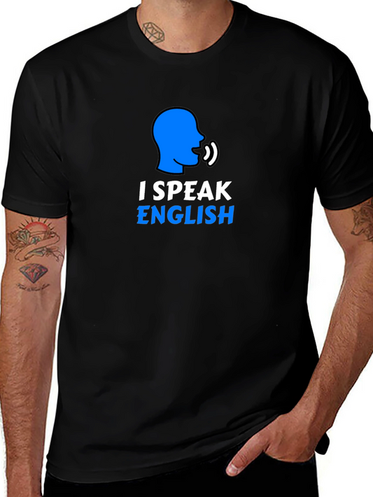 I Speak English Graphic T-Shirt - Black