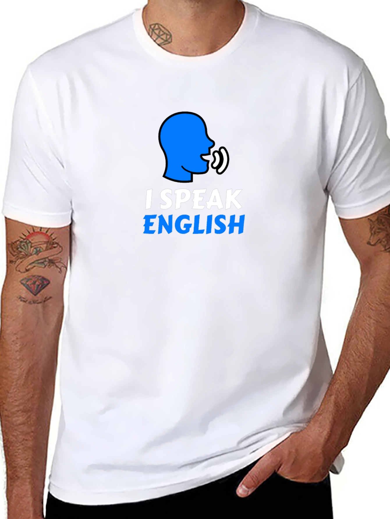 I Speak English Graphic T-Shirt - Black