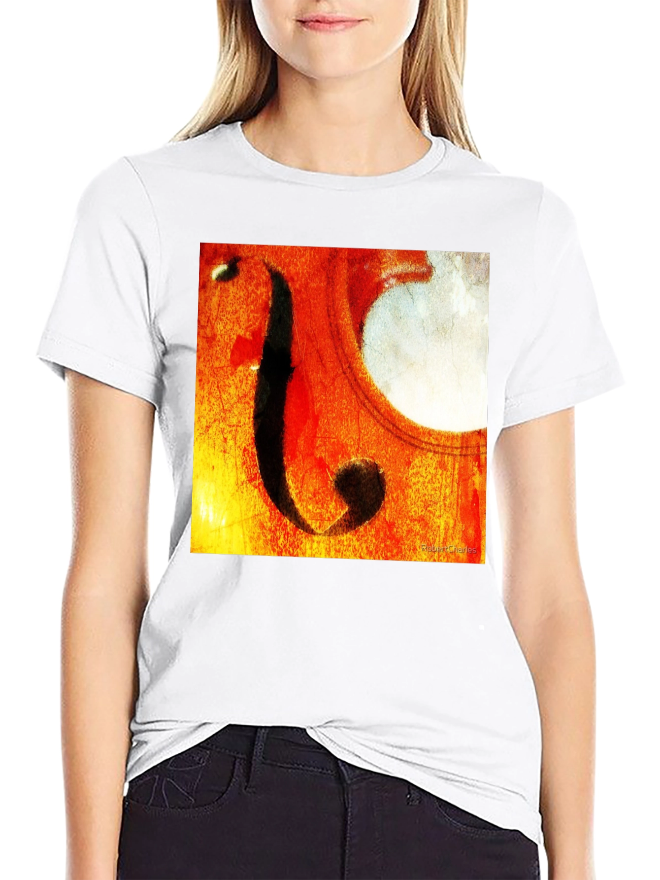 Abstract Cello F-Hole Graphic T-Shirt