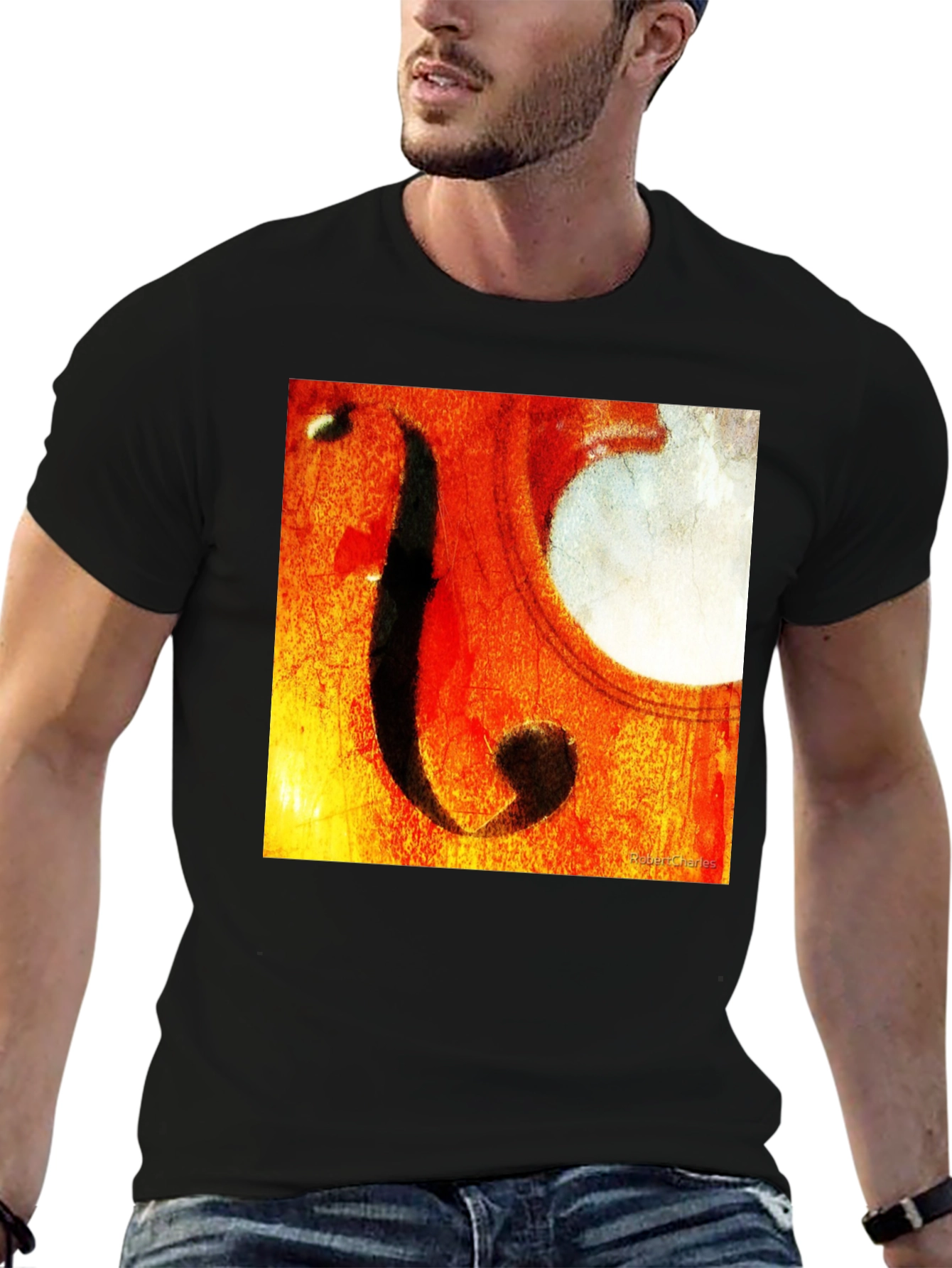 Abstract Cello F-Hole Graphic T-Shirt