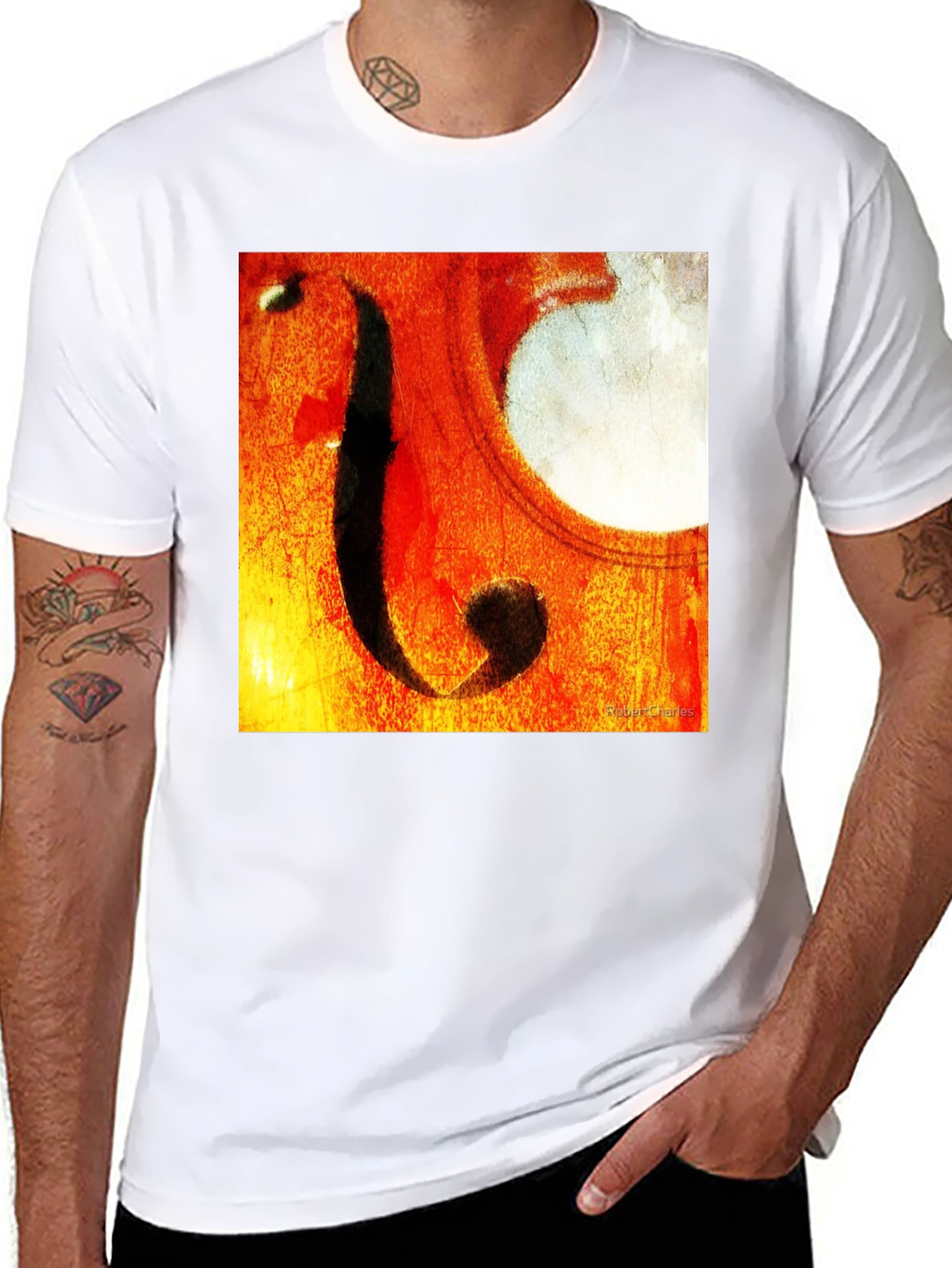 Abstract Cello F-Hole Graphic T-Shirt