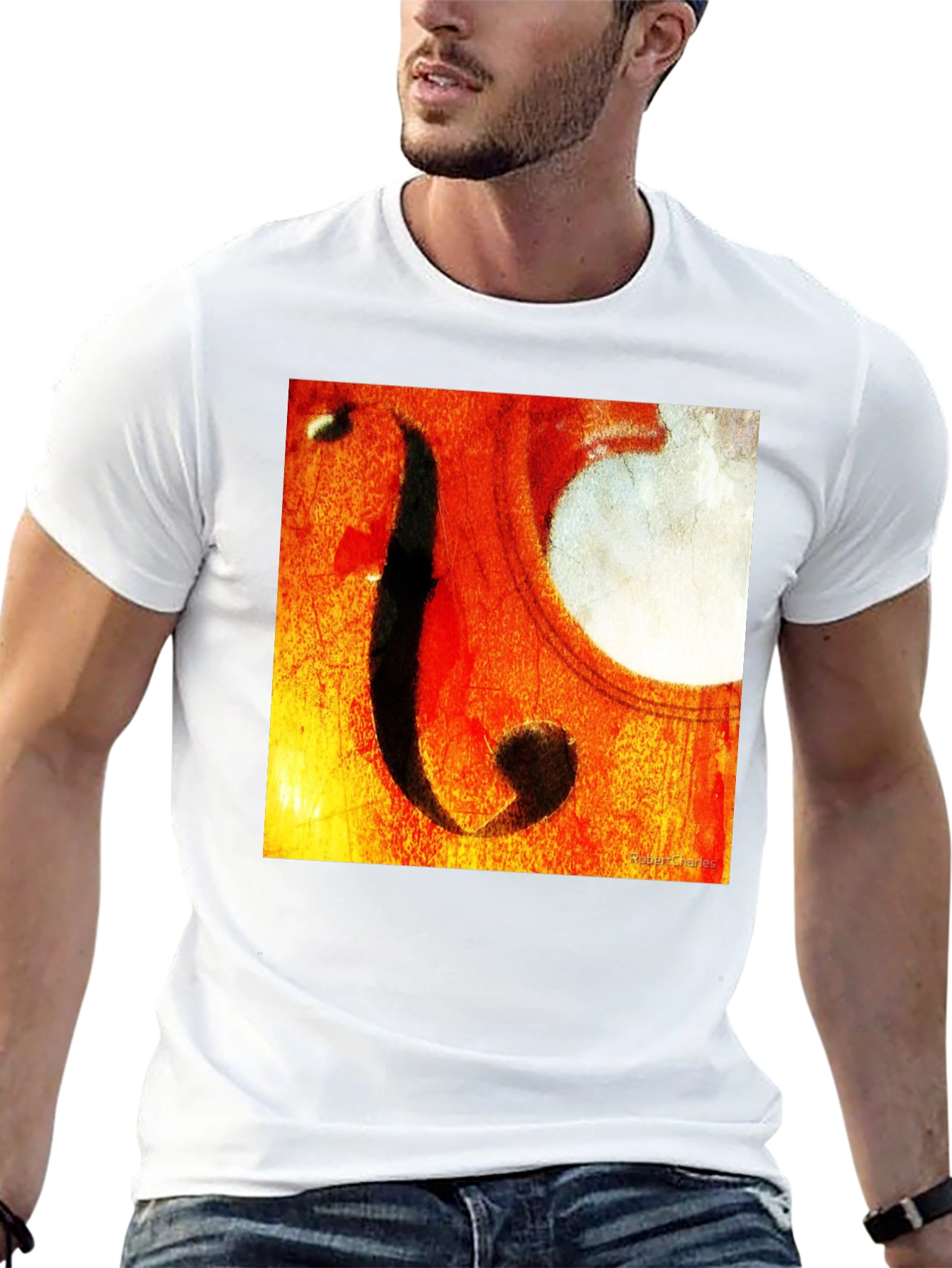 Abstract Cello F-Hole Graphic T-Shirt