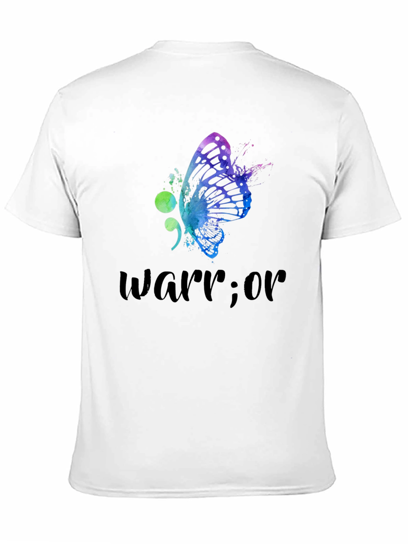 Warrior Sem-Colon Butterfly Graphic T-Shirt
