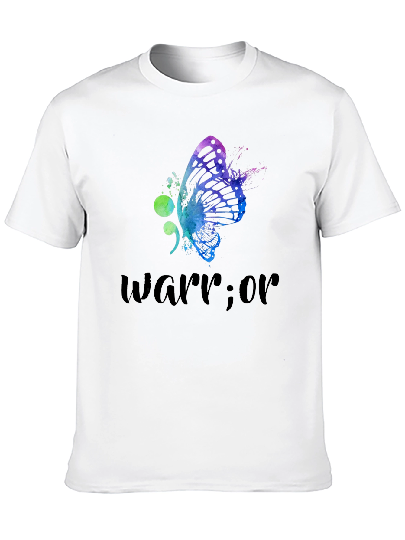 Warrior Sem-Colon Butterfly Graphic T-Shirt