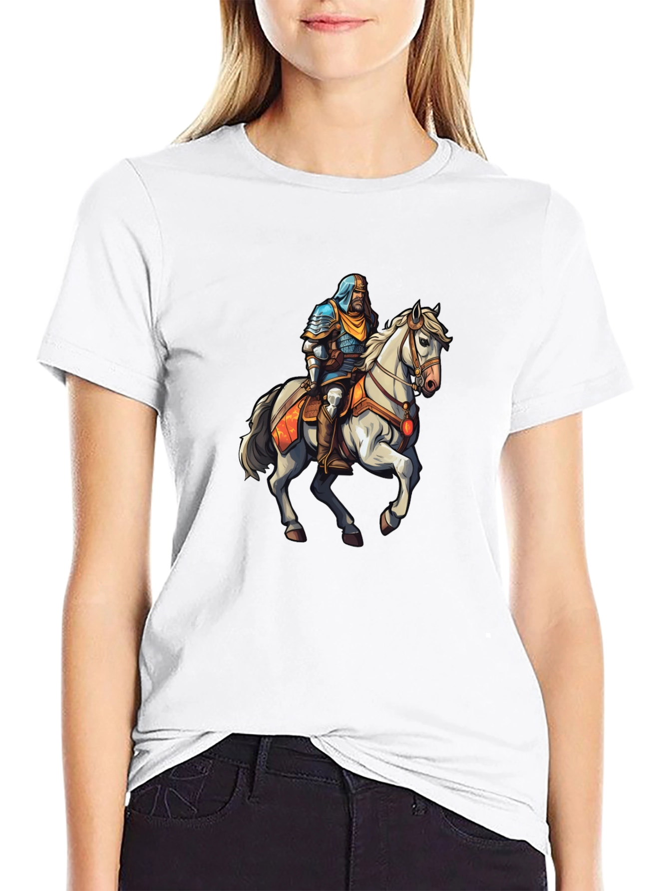 Knight On Horse Graphic Tee - Black T-Shirt