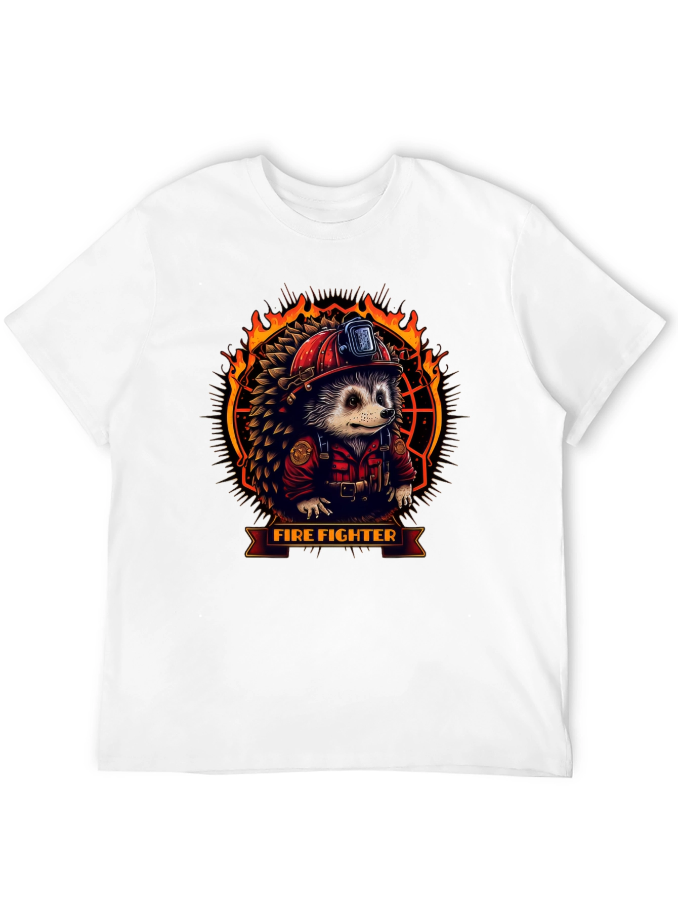 Firefighter Hedgehog Graphic Tee