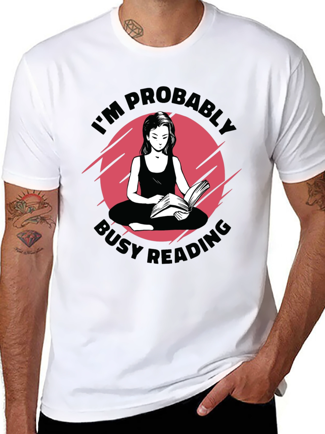 Busy Reading Graphic T-Shirt - Black