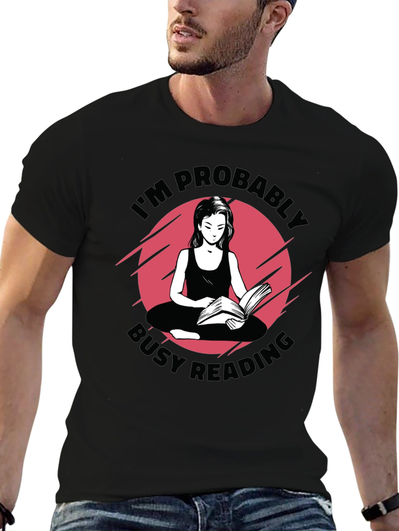 Busy Reading Graphic T-Shirt - Black