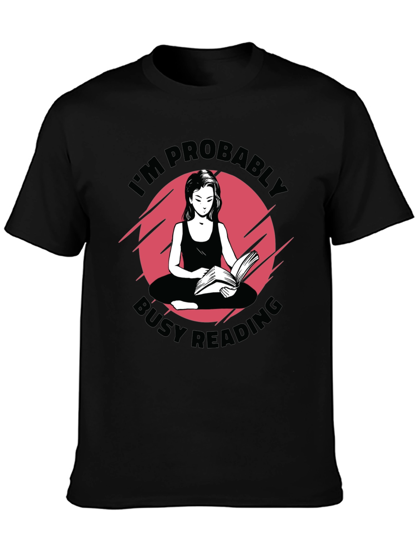 Busy Reading Graphic T-Shirt - Black