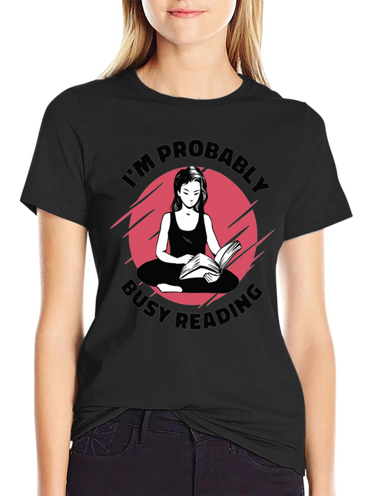 Busy Reading Graphic T-Shirt - Black