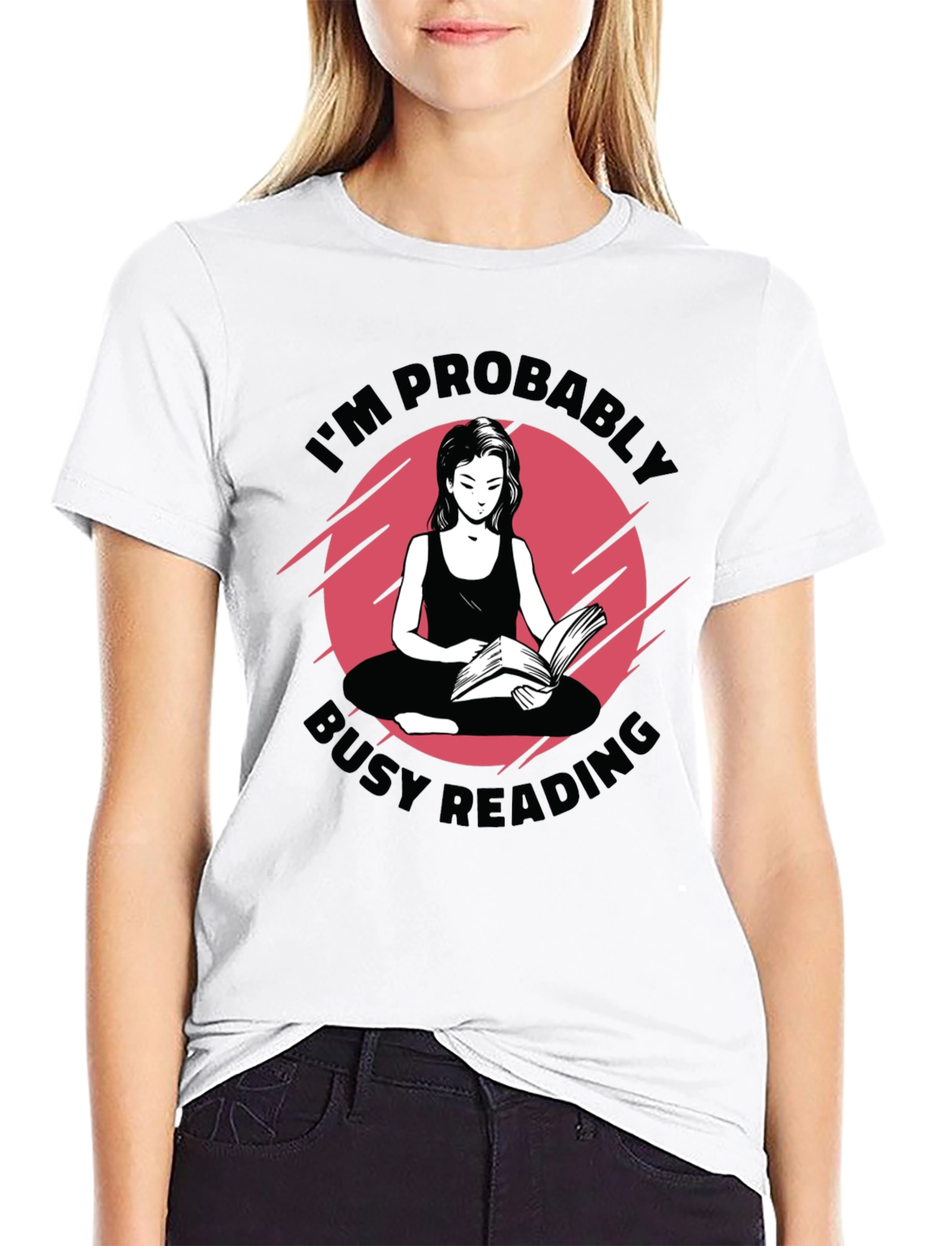Busy Reading Graphic T-Shirt - Black