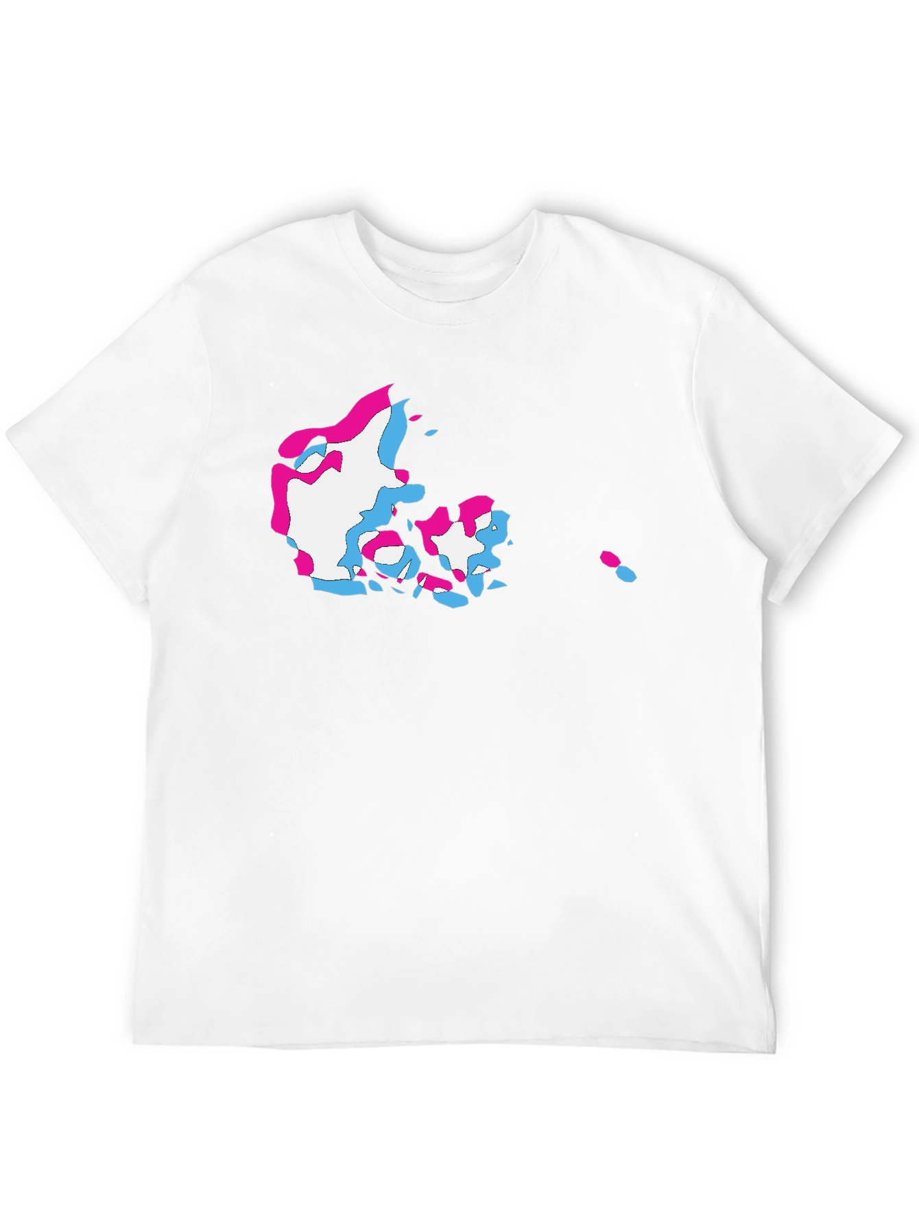 Denmark Map Glitch Style Black T-Shirt