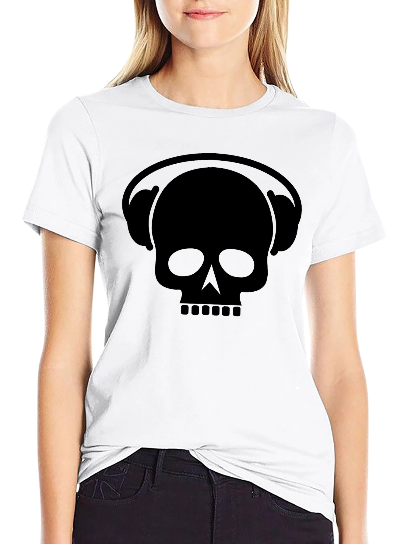 Skull Headphone Graphic T-Shirt