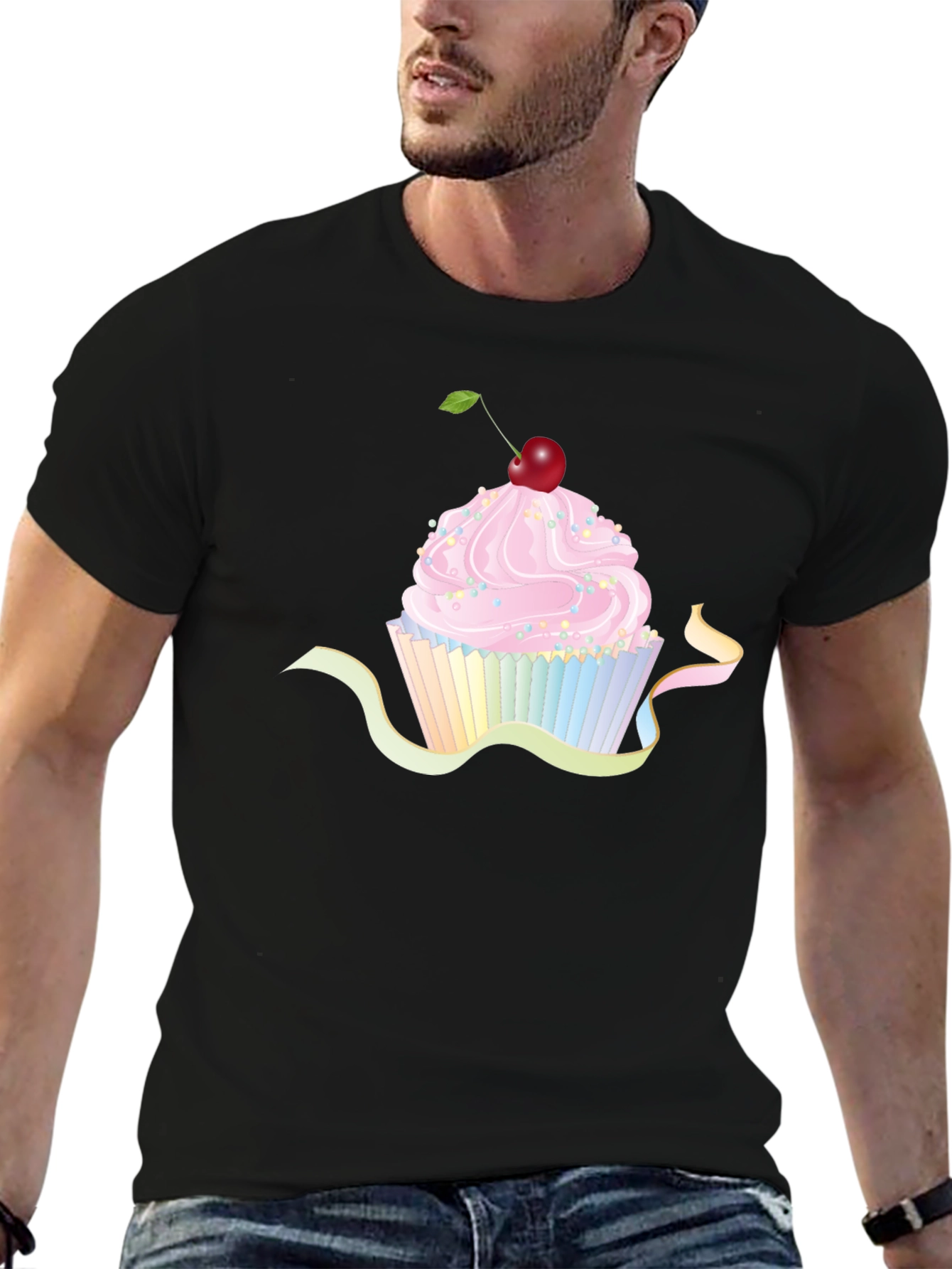 Cupcake Graphic Black T-Shirt