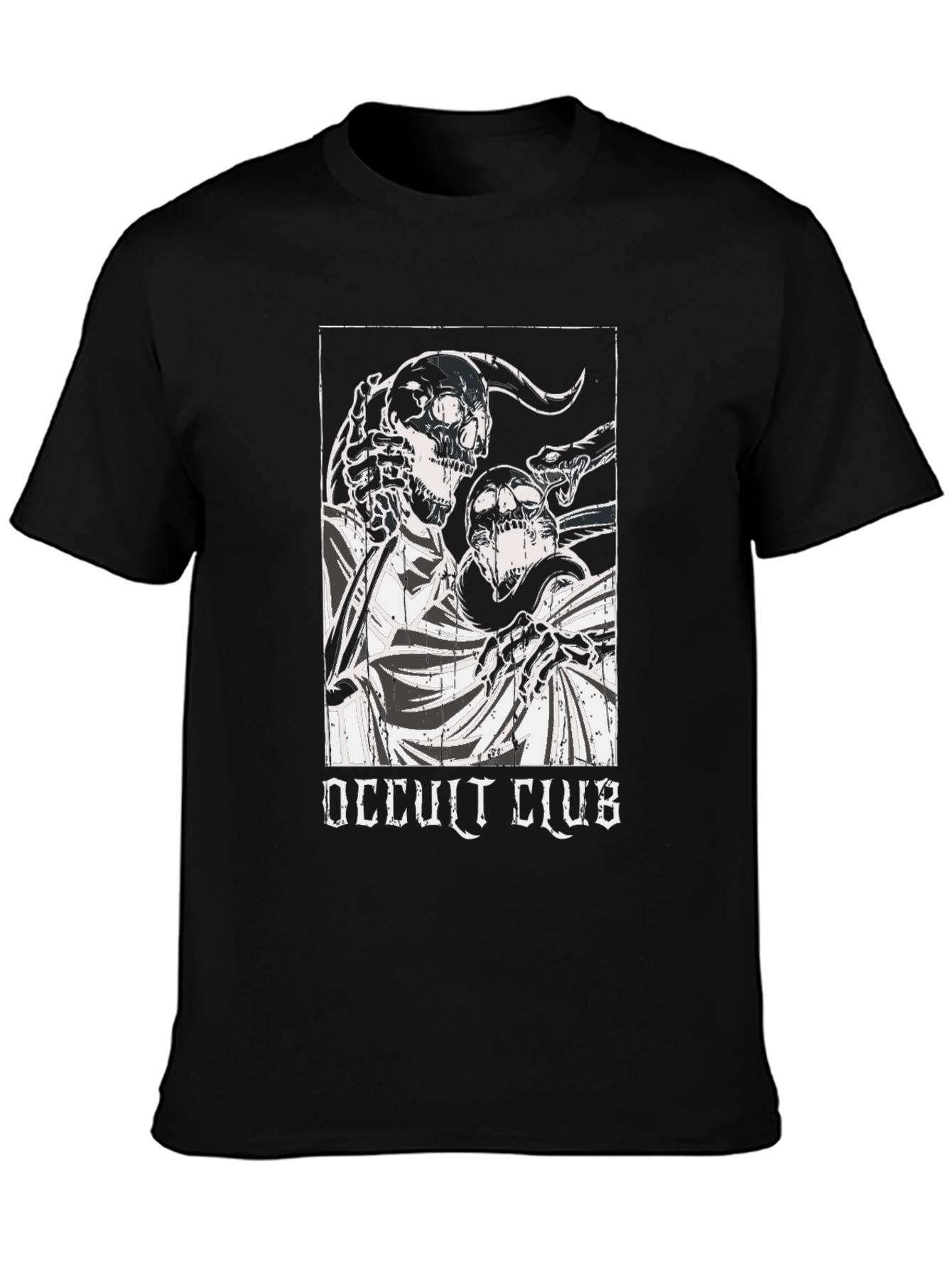 Occult Club Graphic Tee - Gothic Skull T-Shirt