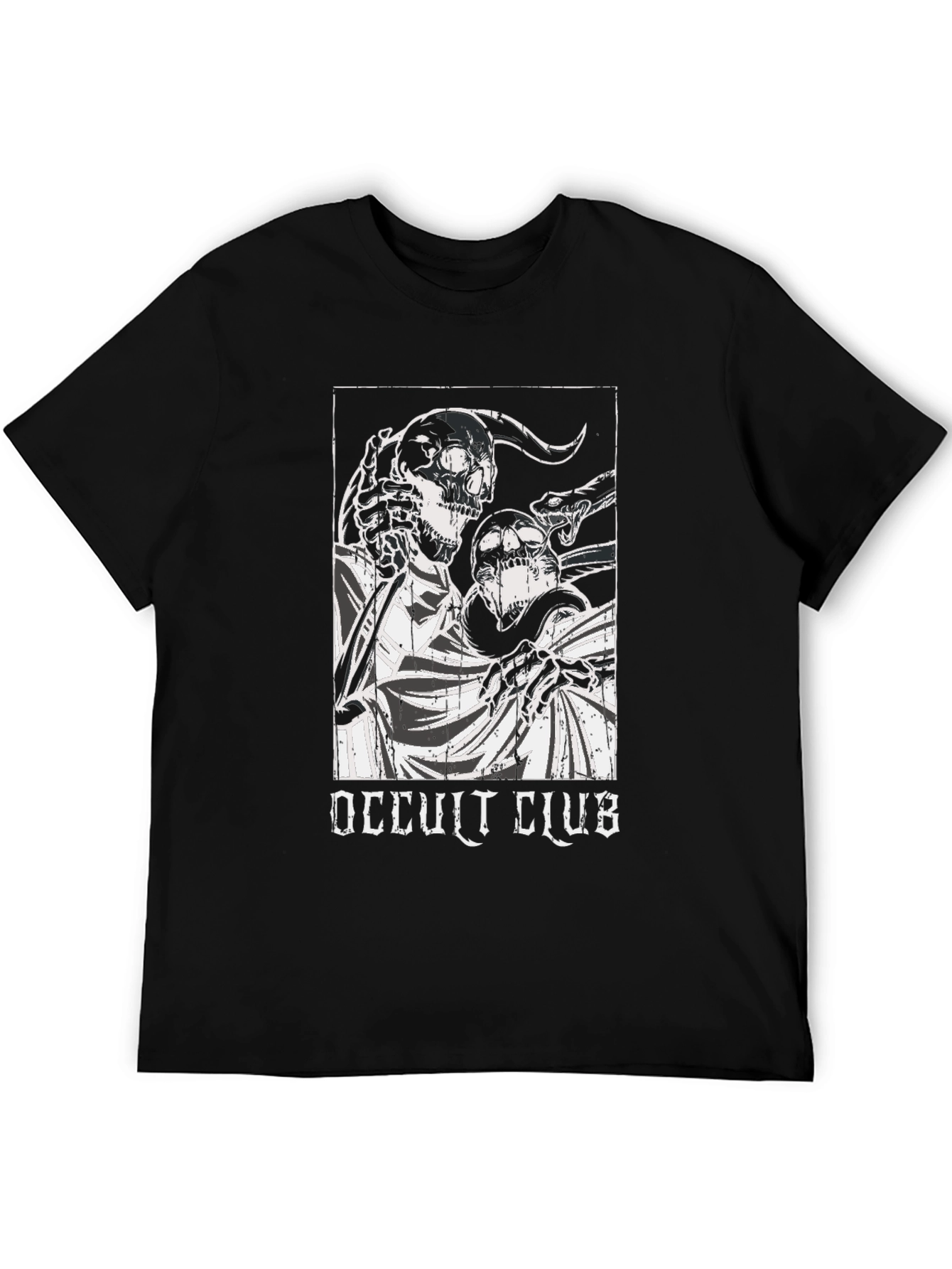 Occult Club Graphic Tee - Gothic Skull T-Shirt
