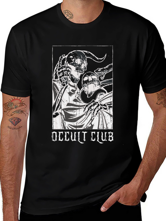Occult Club Graphic Tee - Gothic Skull T-Shirt