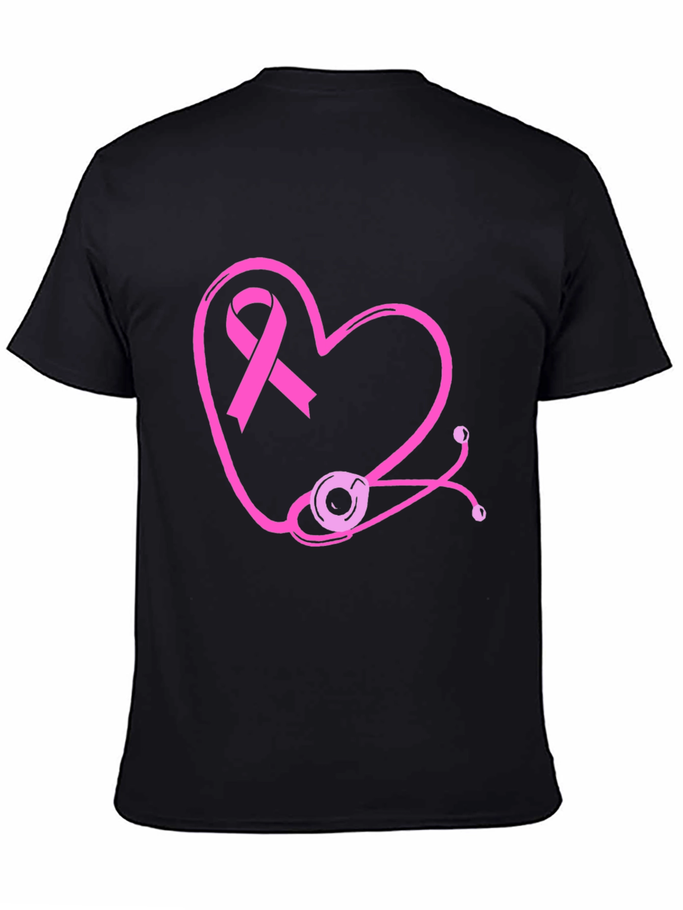 Breast Cancer Awareness Heart Stethoscope T-Shirt