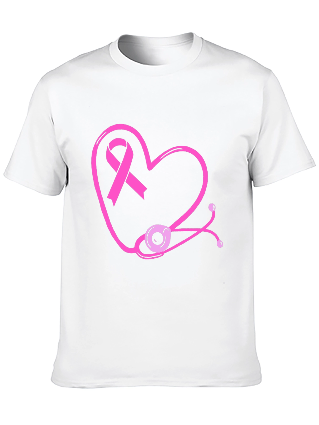 Breast Cancer Awareness Heart Stethoscope T-Shirt