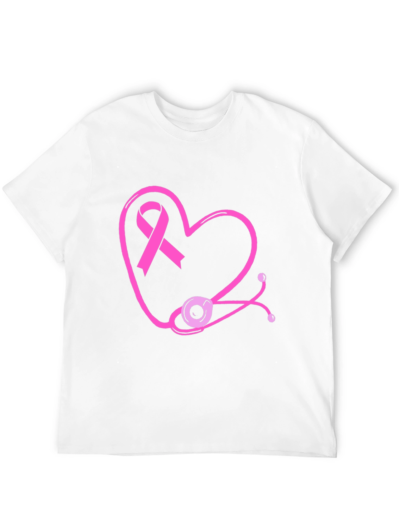 Breast Cancer Awareness Heart Stethoscope T-Shirt