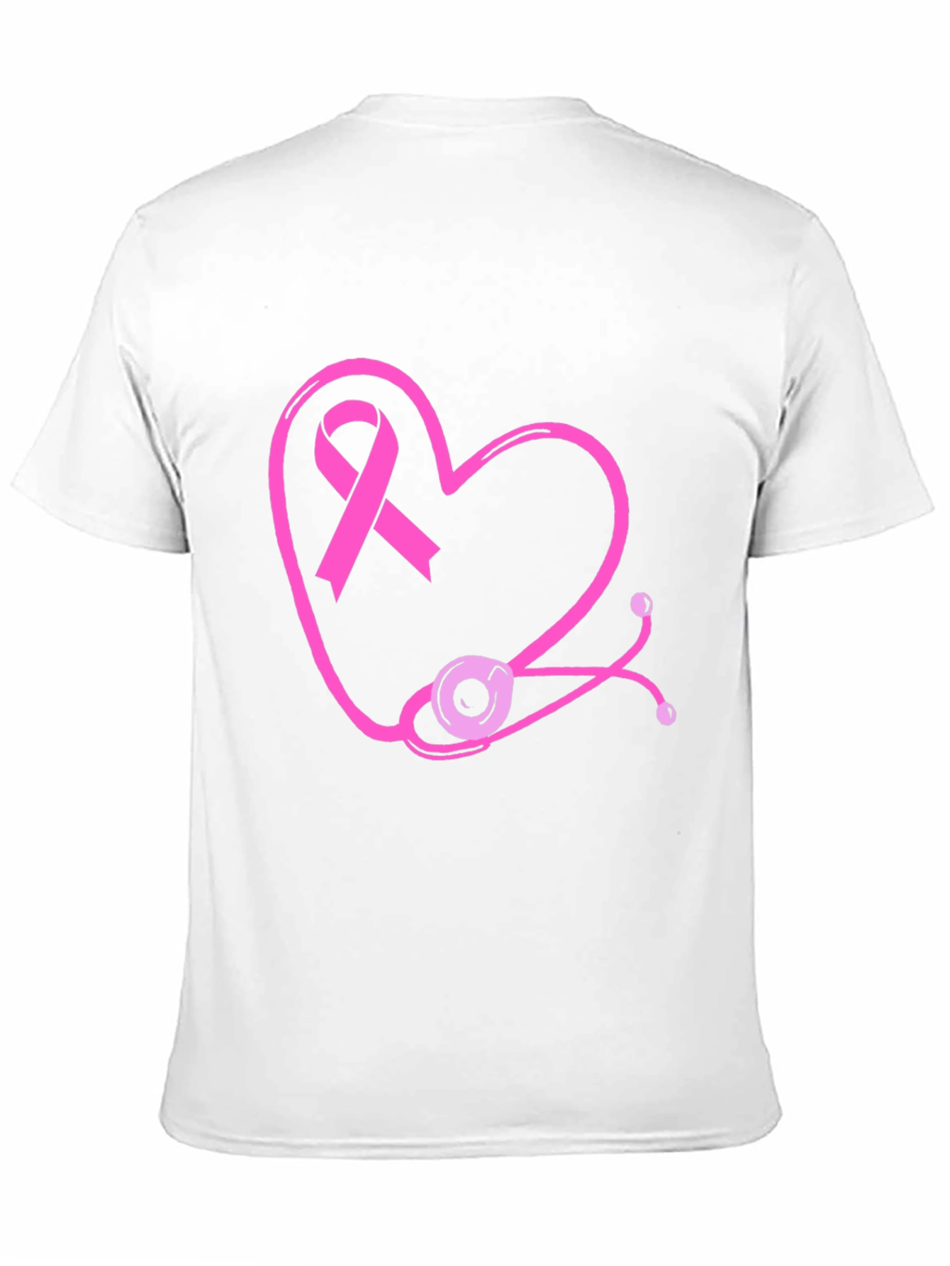 Breast Cancer Awareness Heart Stethoscope T-Shirt