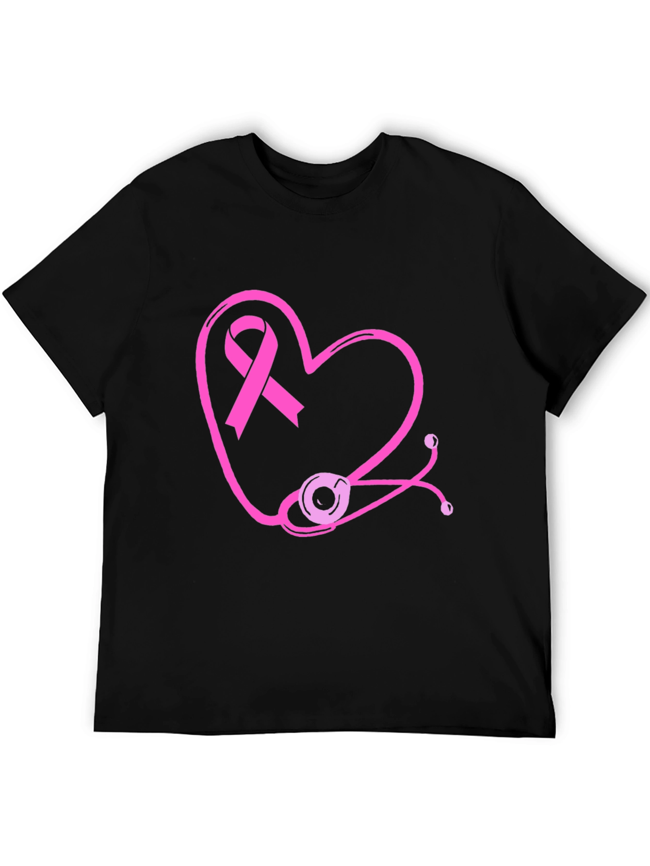 Breast Cancer Awareness Heart Stethoscope T-Shirt