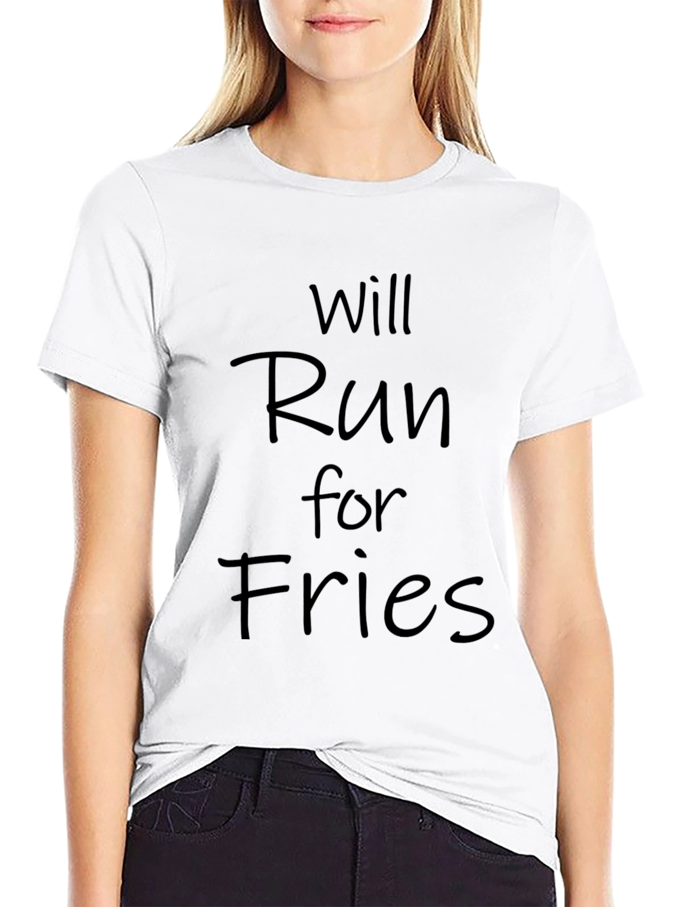 Will Run for Fries Mens Black T-Shirt