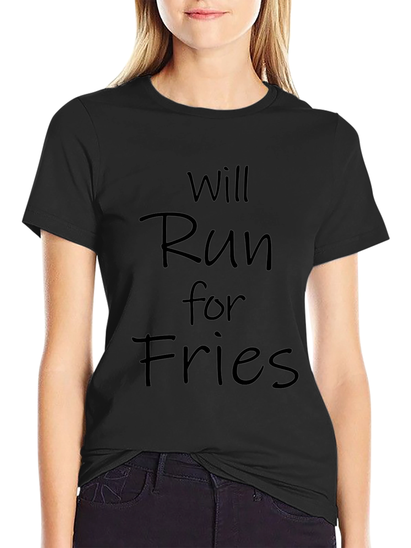 Will Run for Fries Mens Black T-Shirt