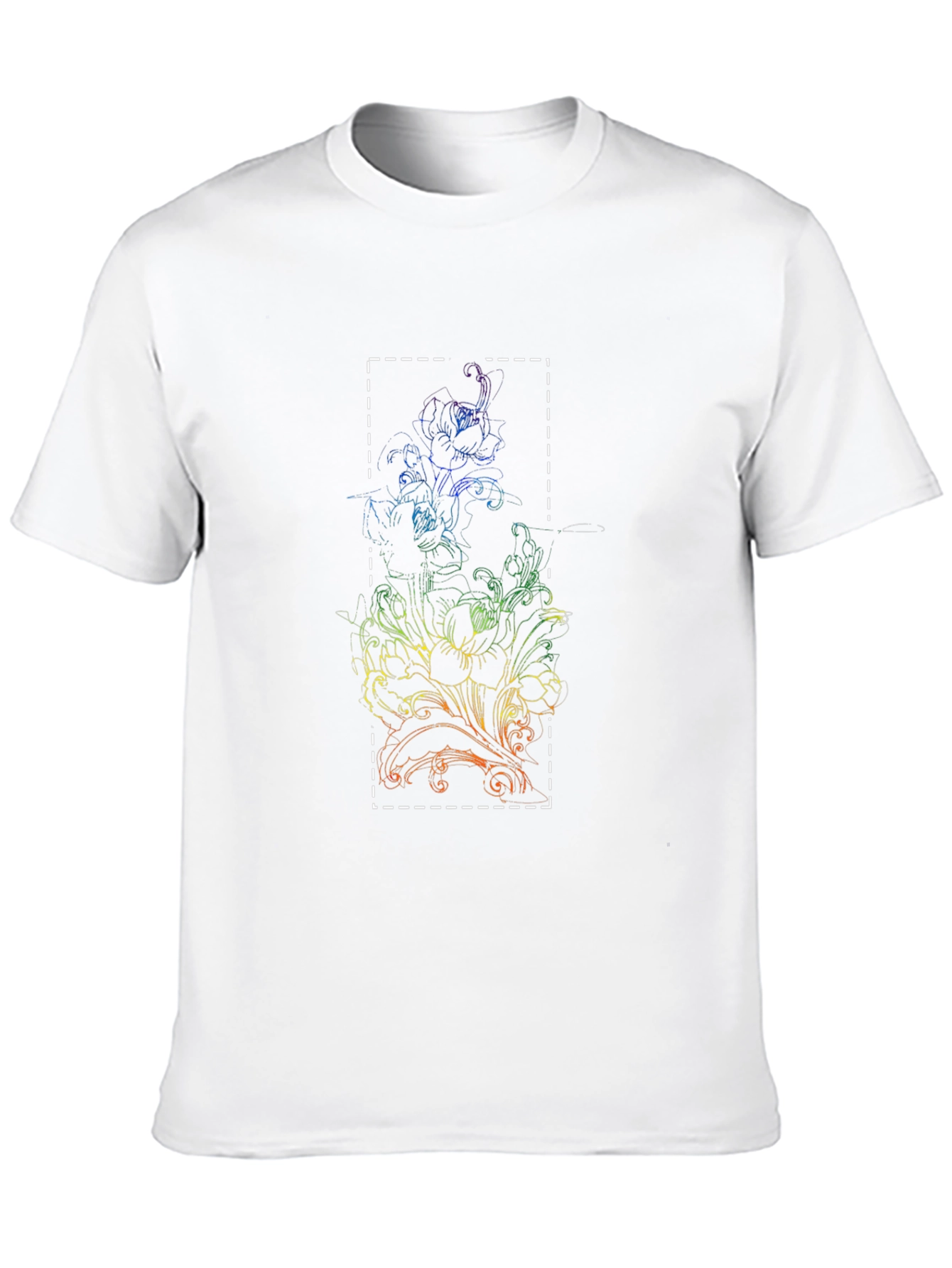 Rainbow Floral Graphic Black T-Shirt