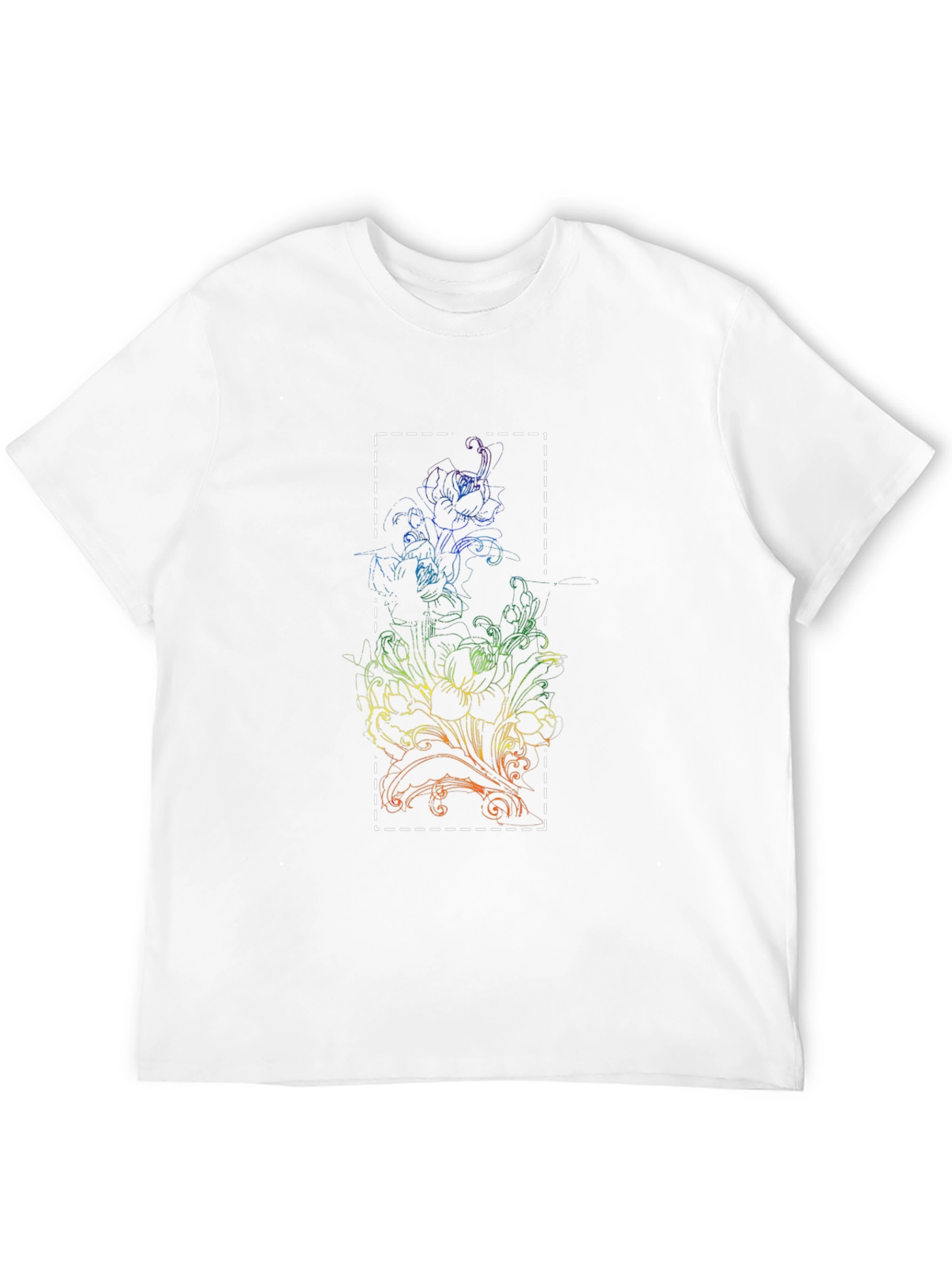 Rainbow Floral Graphic Black T-Shirt