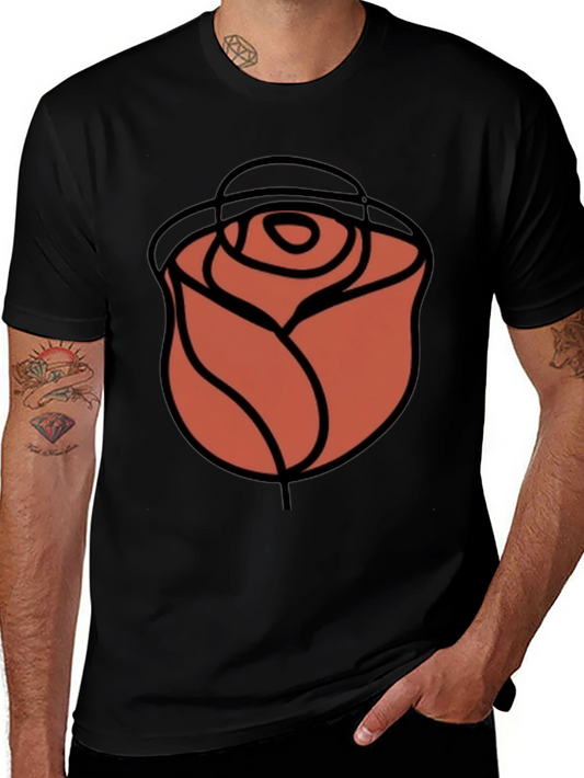 Minimalist Rose Graphic T-Shirt - Stylish Casual Wear
