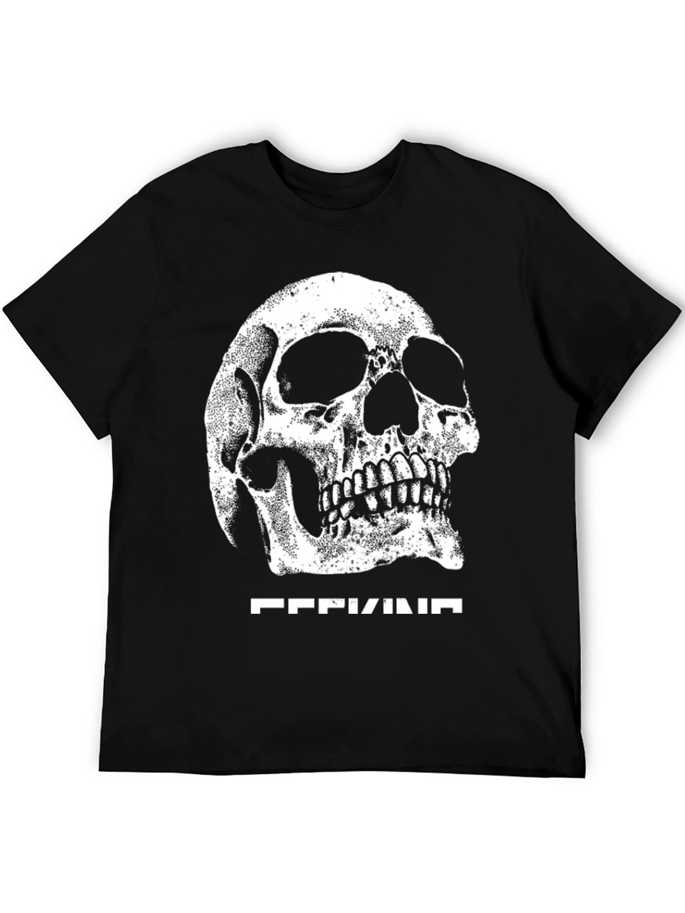 Skull Graphic Tee - Black Cotton Blend