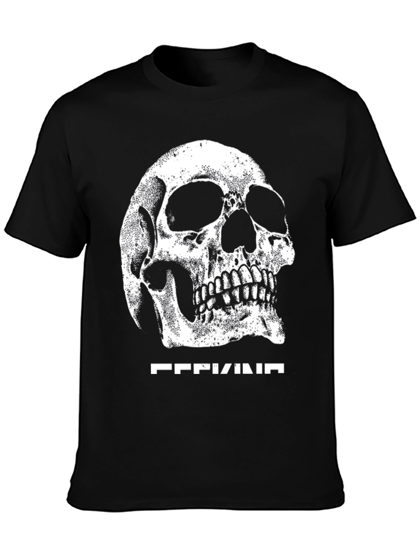 Skull Graphic Tee - Black Cotton Blend