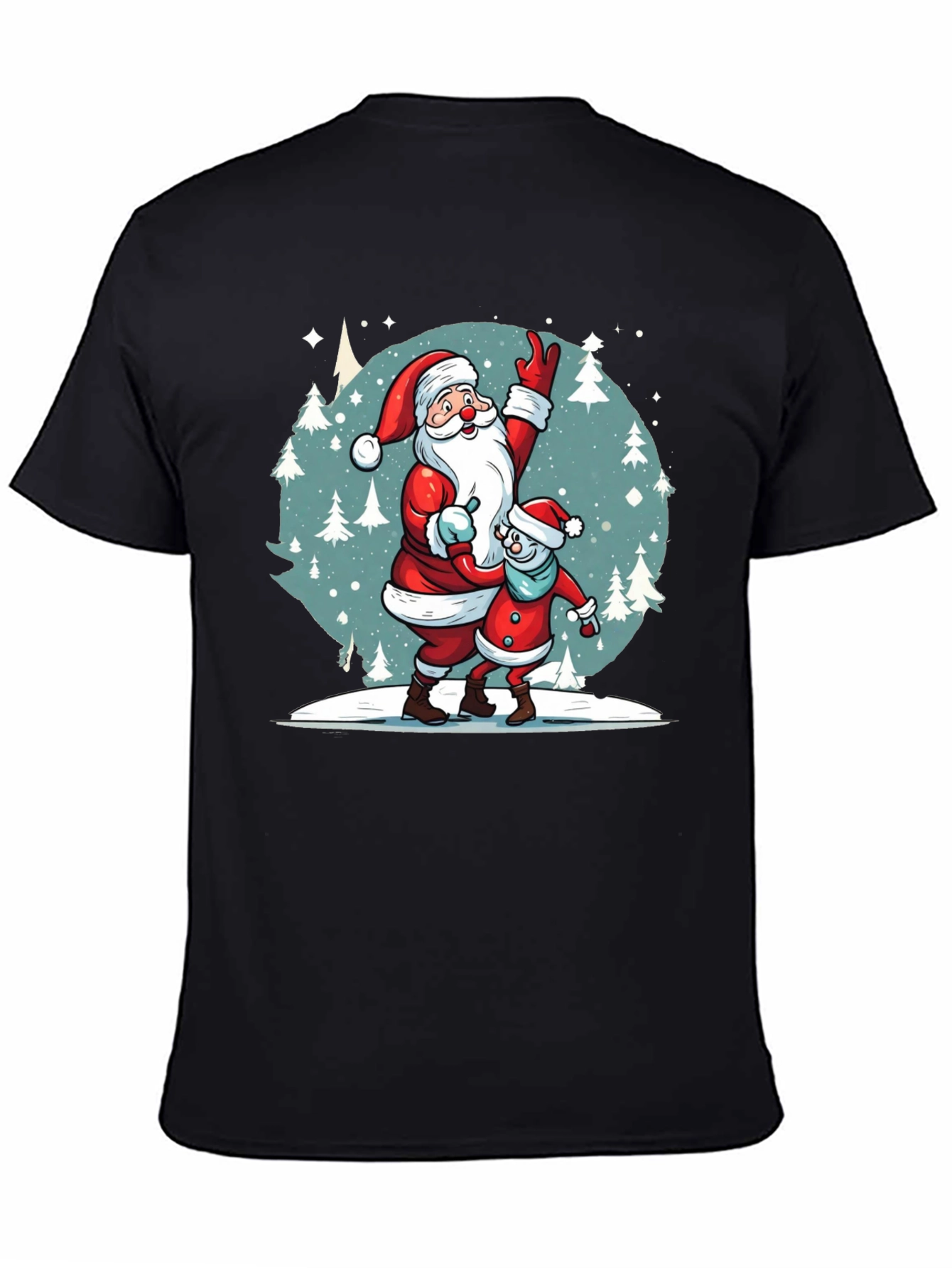 Festive Santa & Child Graphic Tee