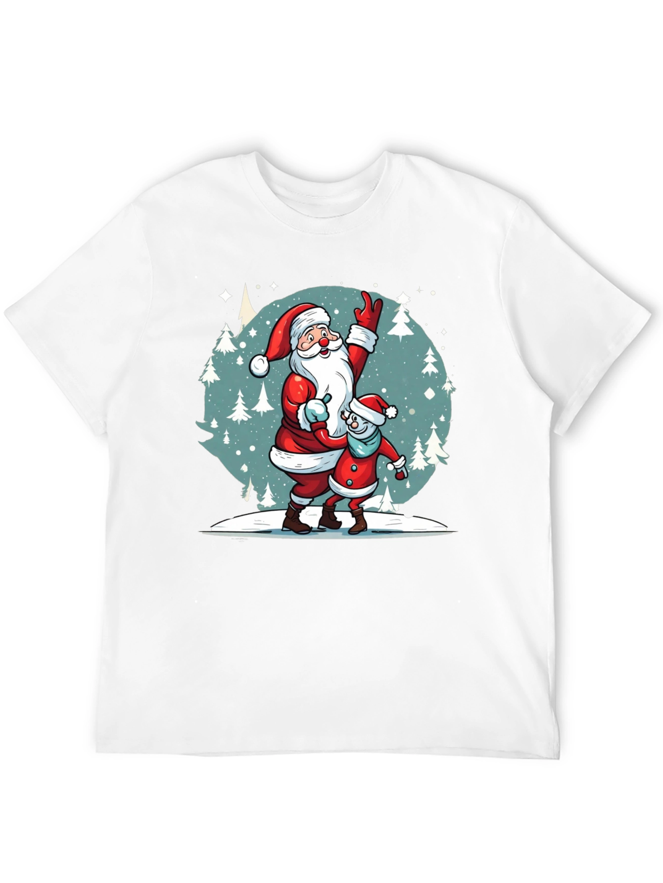 Festive Santa & Child Graphic Tee