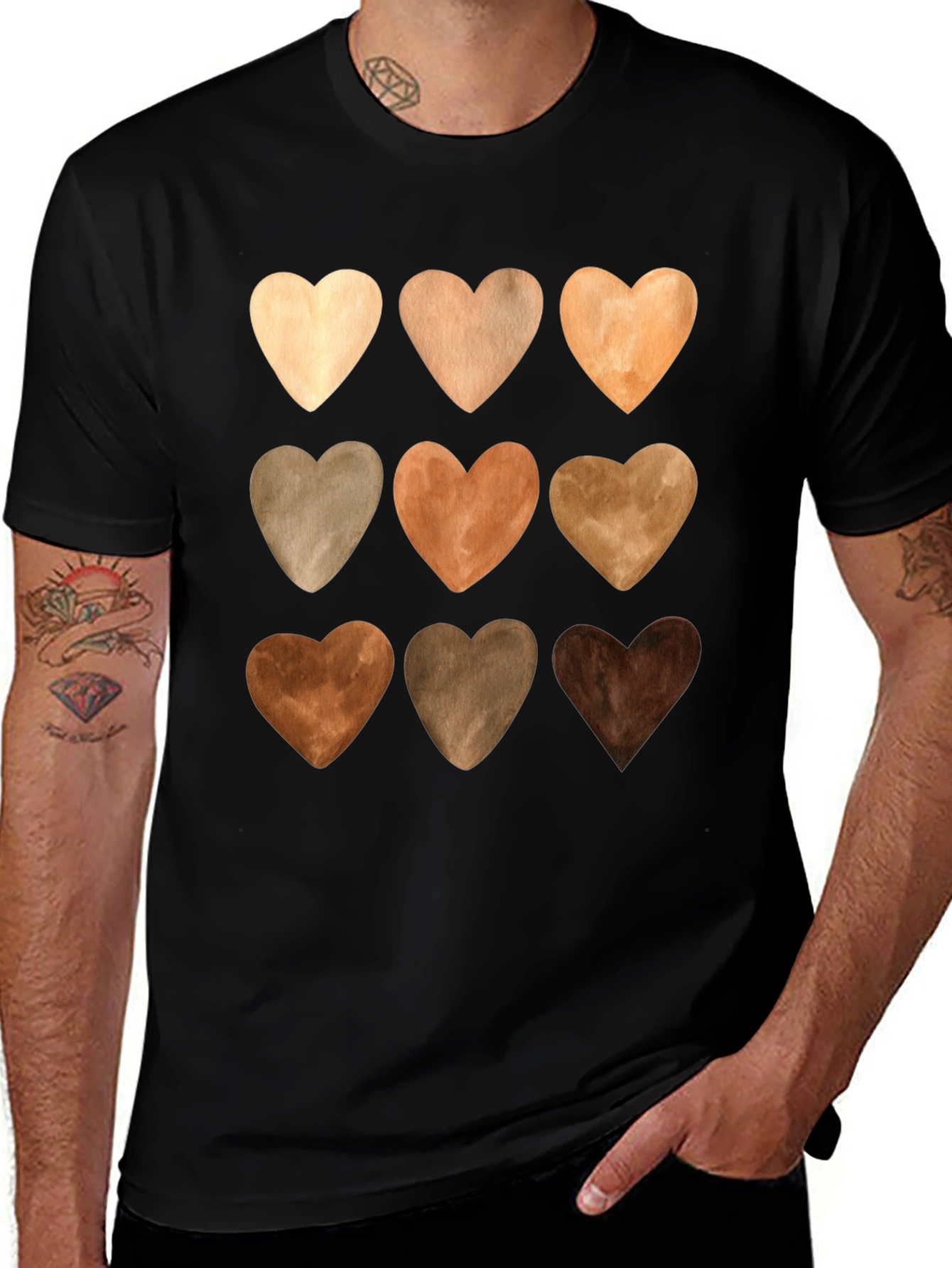 Diversity Love Tee - Nine Heart Tones Unity T-Shirt