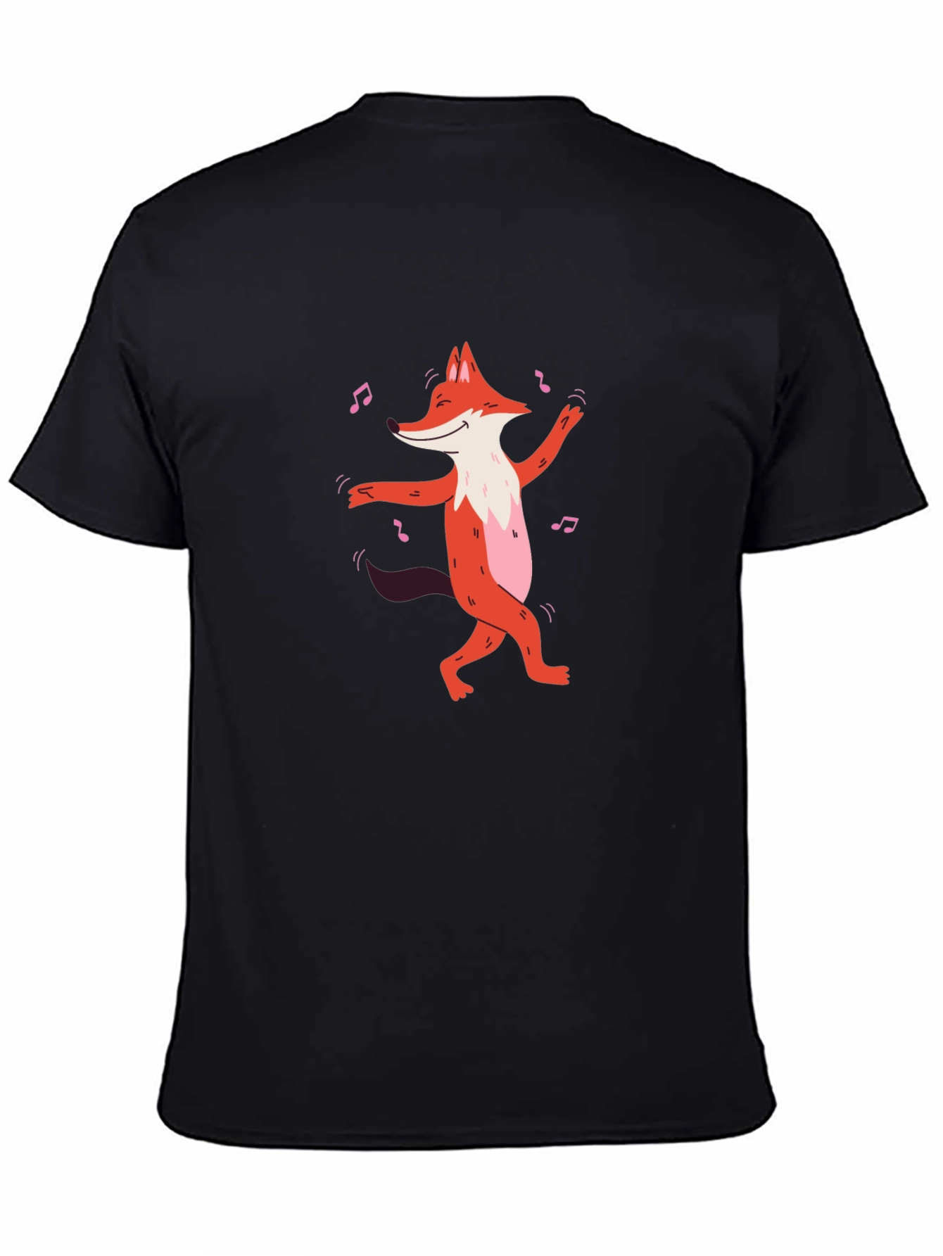Dancing Fox Graphic T-Shirt - Black Cotton Tee
