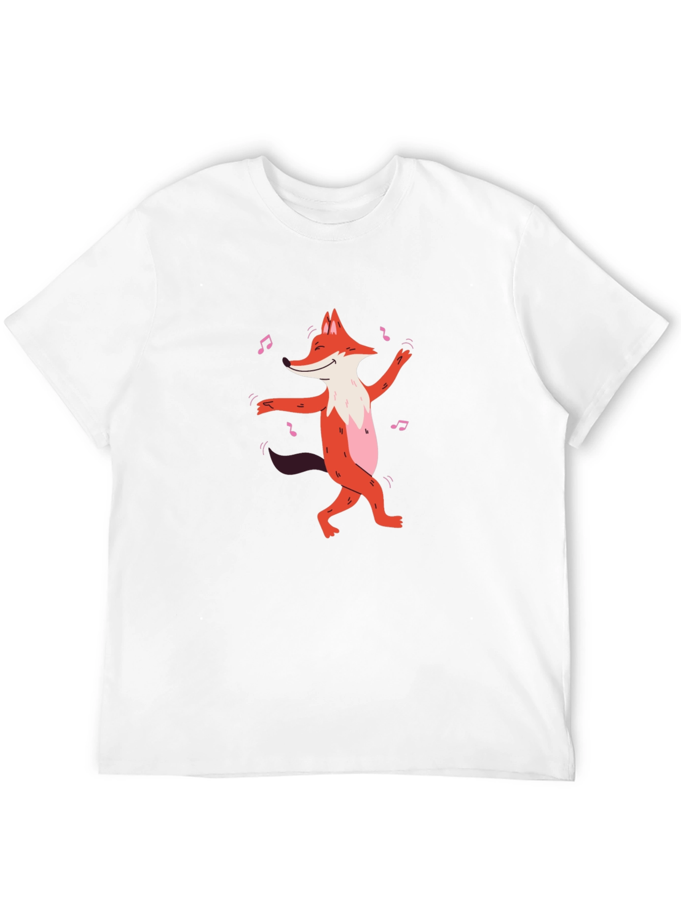 Dancing Fox Graphic T-Shirt - Black Cotton Tee