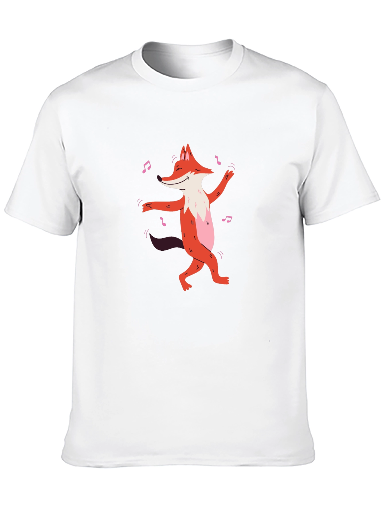 Dancing Fox Graphic T-Shirt - Black Cotton Tee
