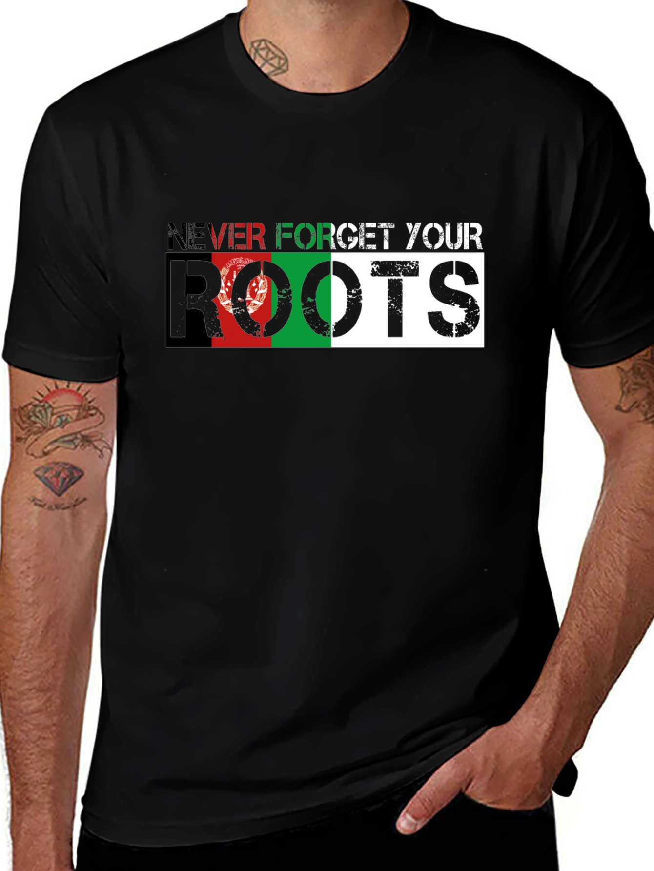 Never Forget Your Roots Afghanistan Pride Tee