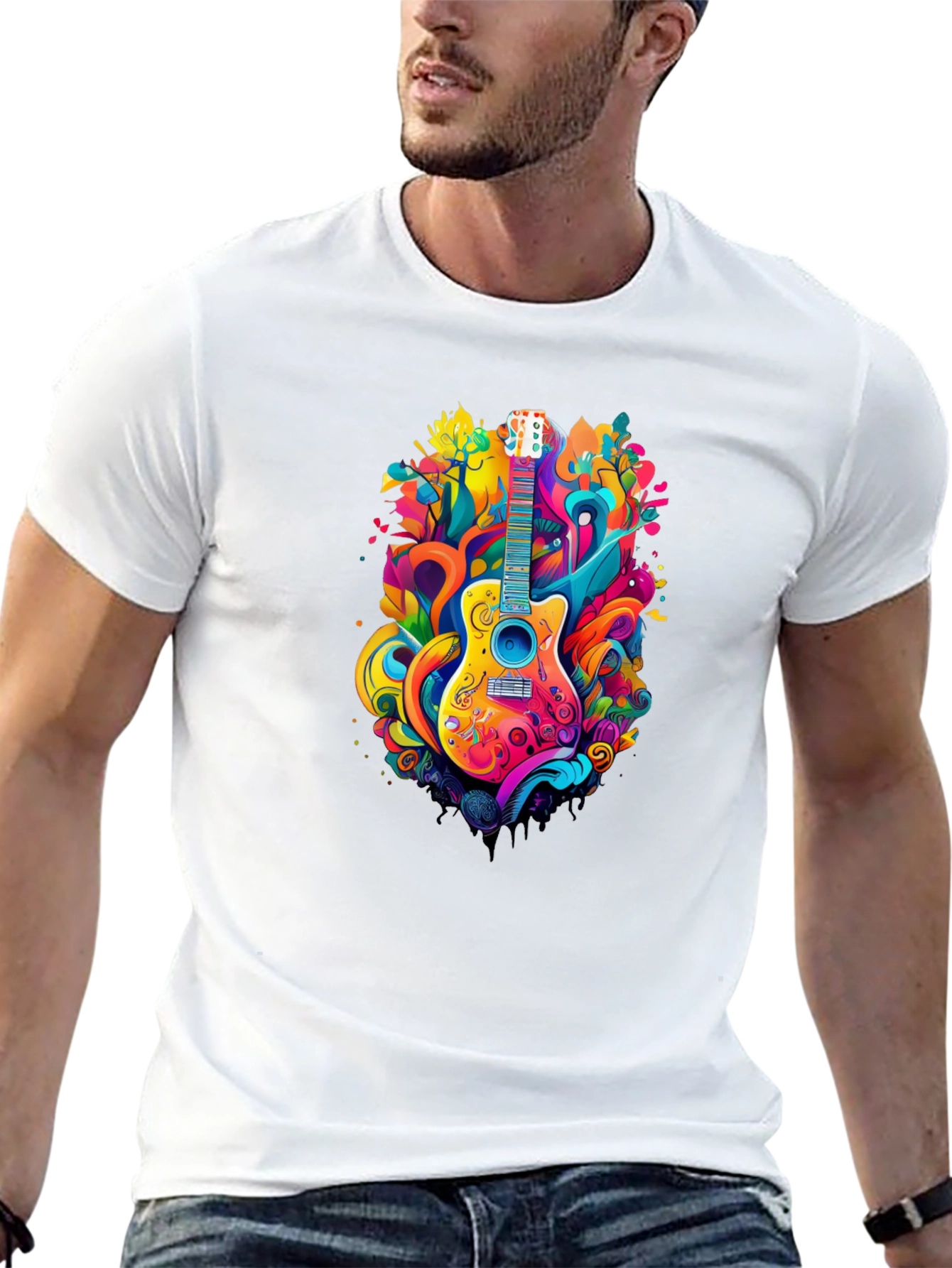 Psychedelic Guitar Graphic Tee