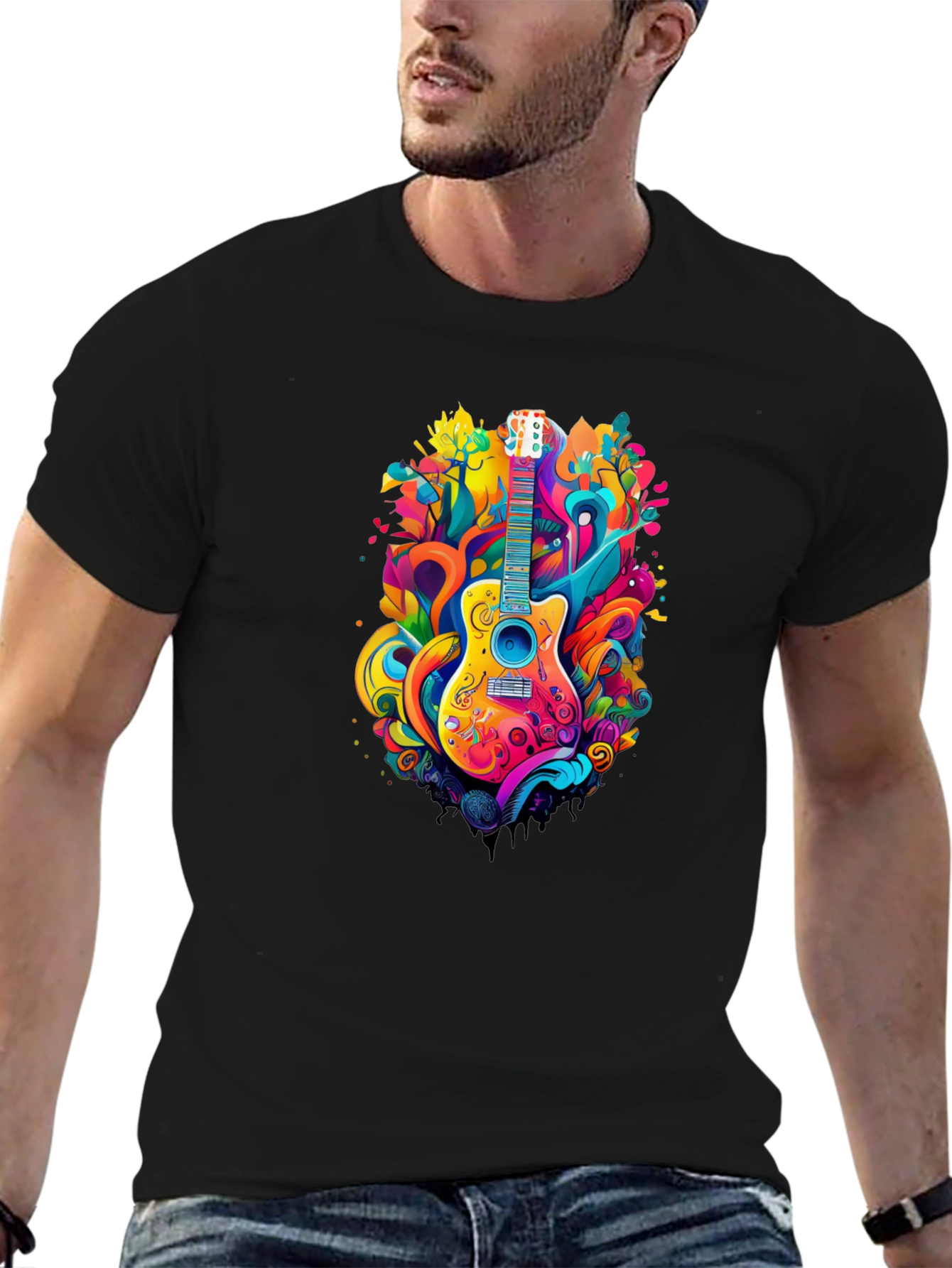 Psychedelic Guitar Graphic Tee