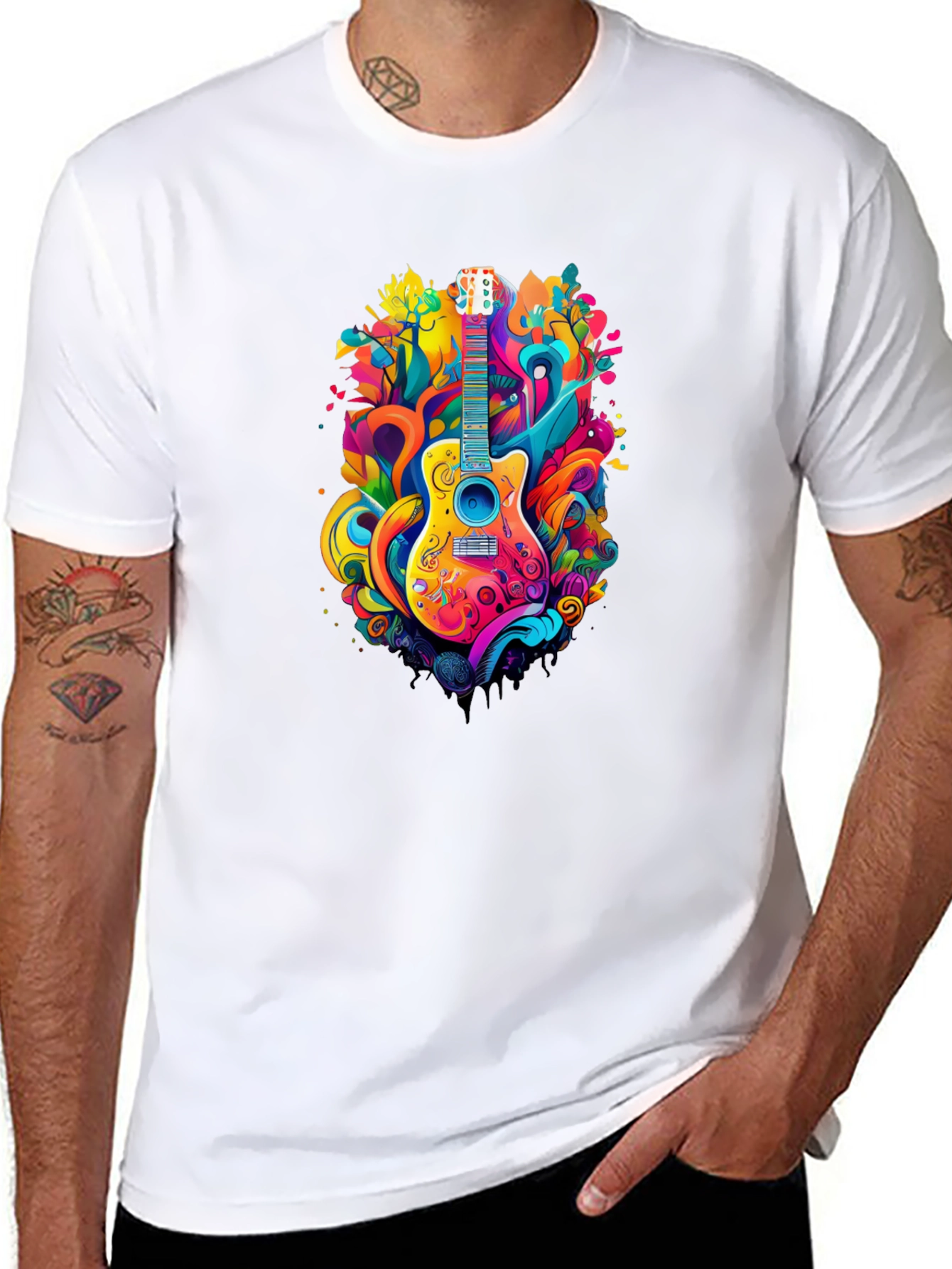Psychedelic Guitar Graphic Tee