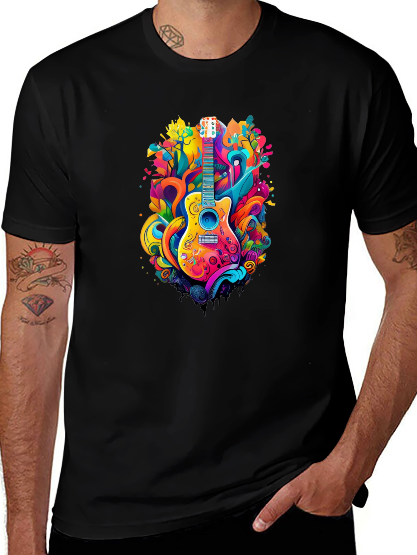 Psychedelic Guitar Graphic Tee