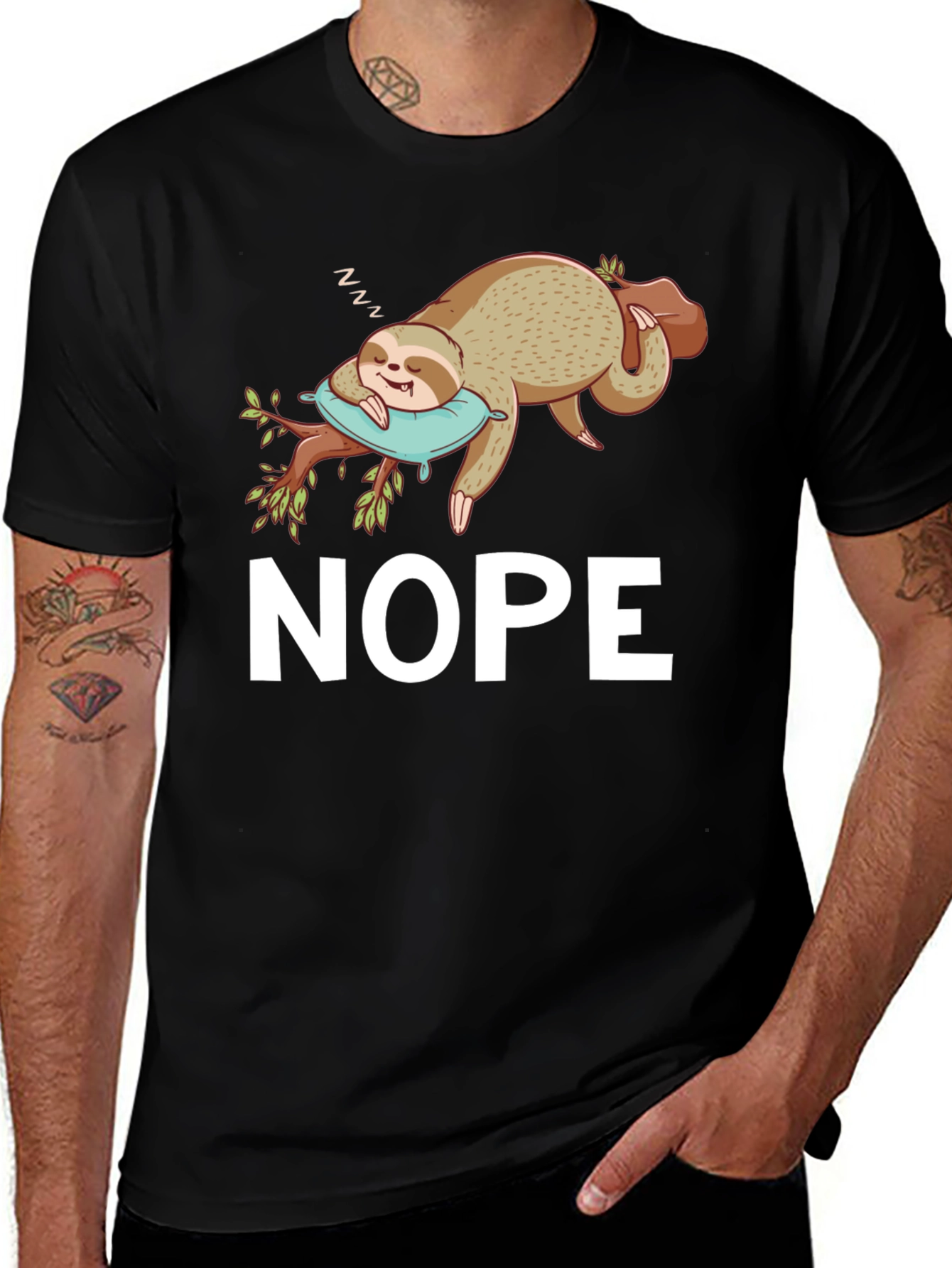 Nope Sloth T-Shirt - Sleepy & Funny