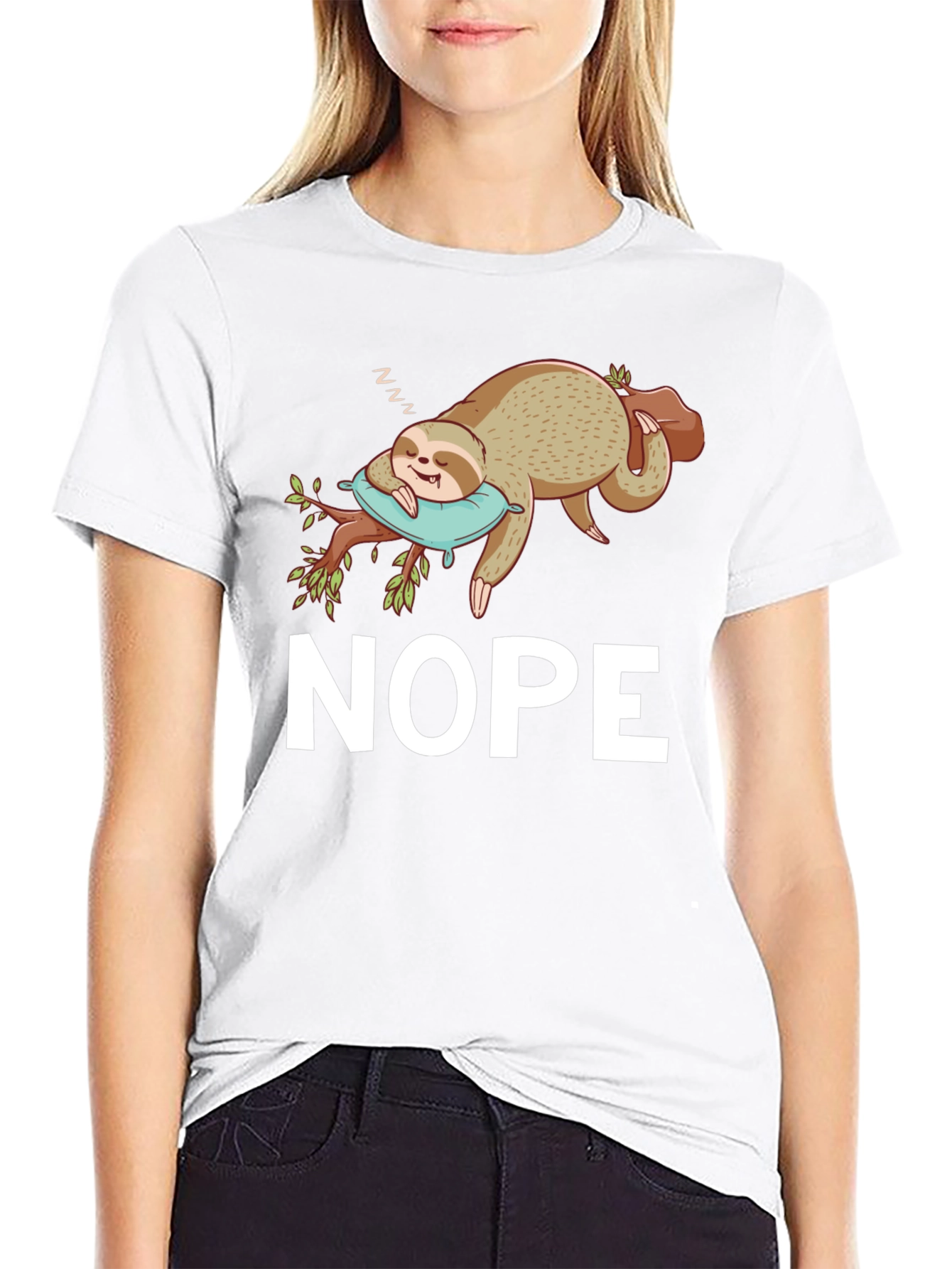 Nope Sloth T-Shirt - Sleepy & Funny